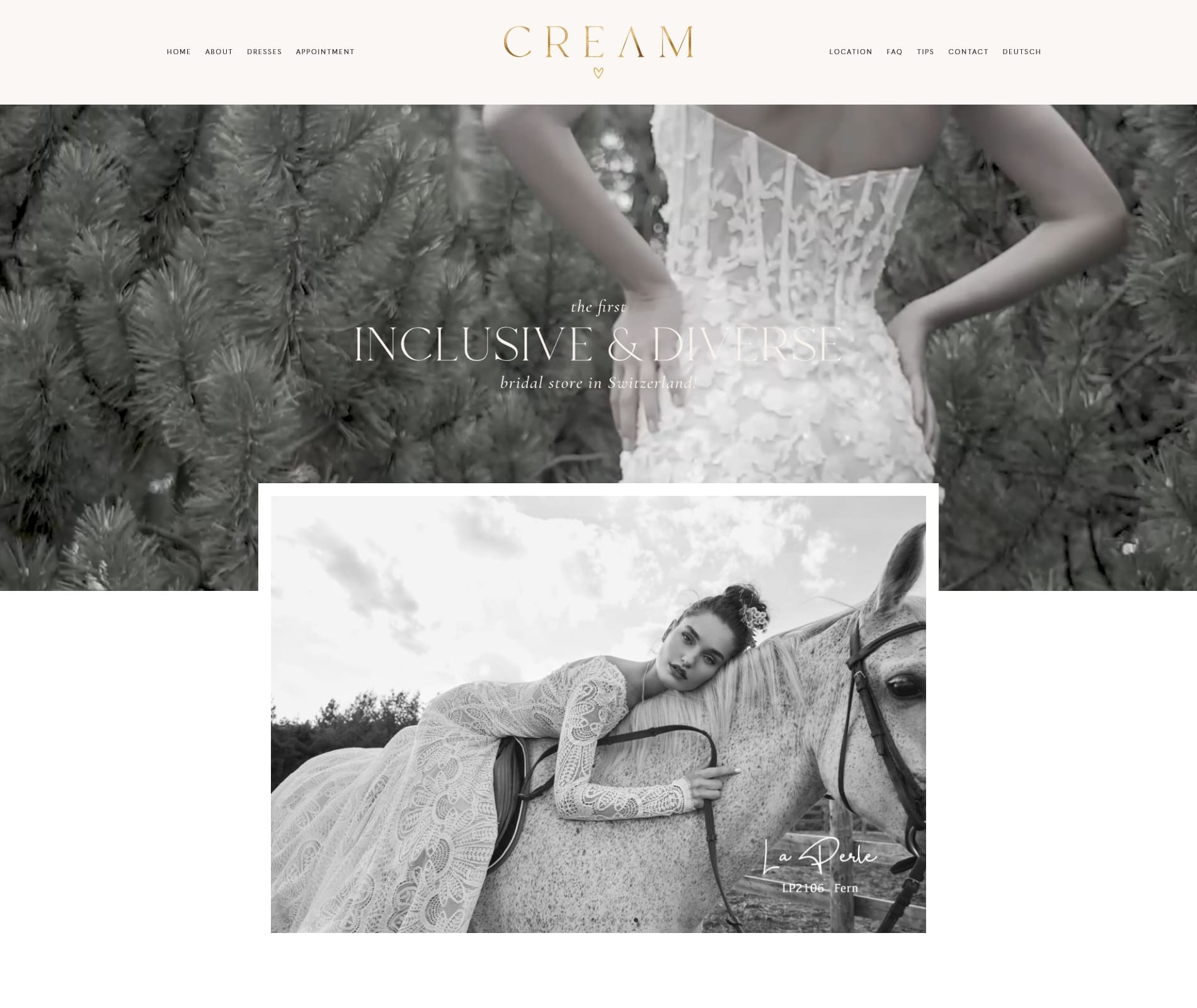 Black and white wedding website example