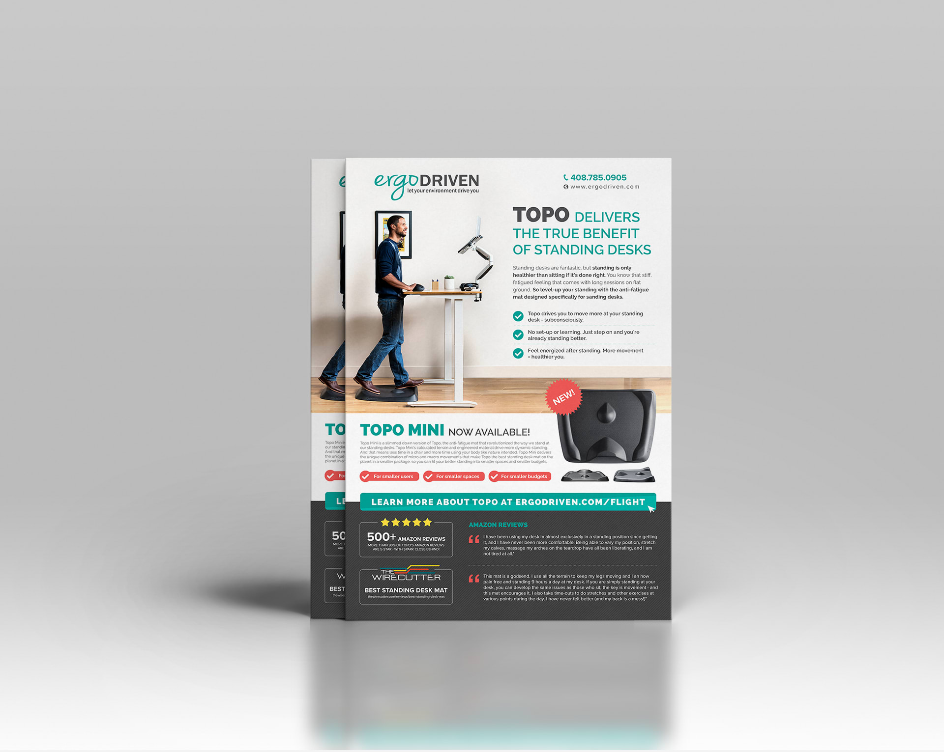 Standing desk business flyer.