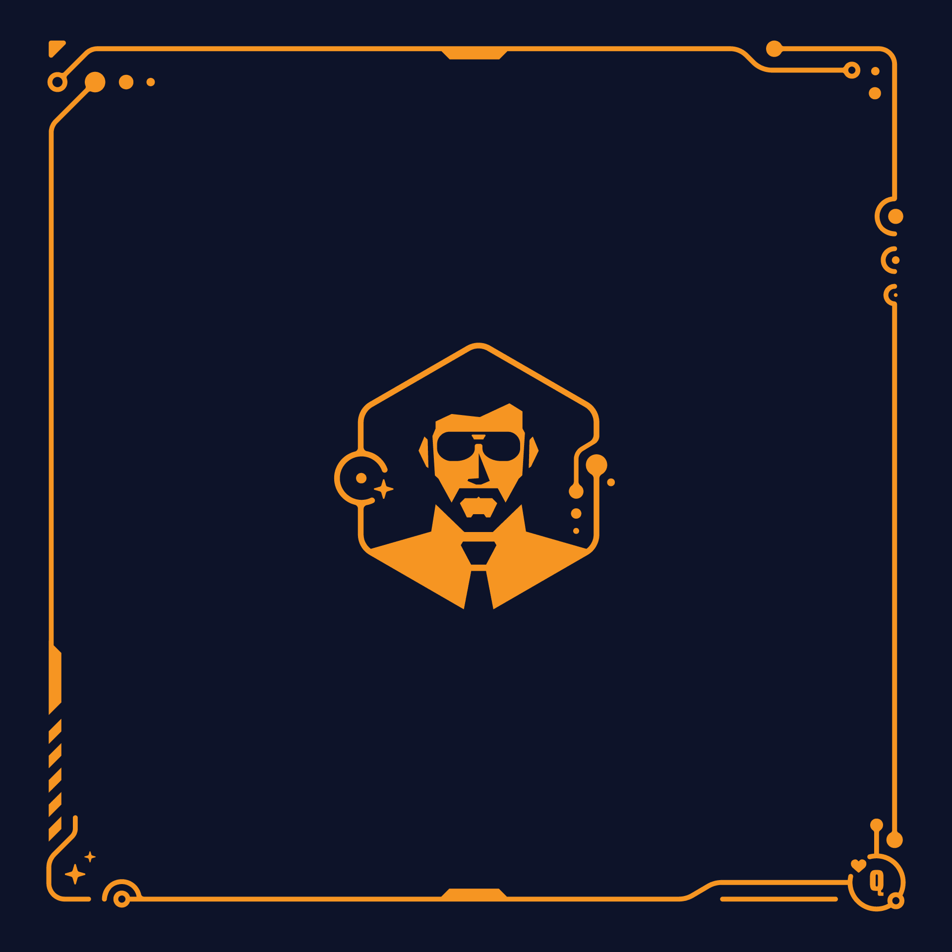 Blue and yellow square business card