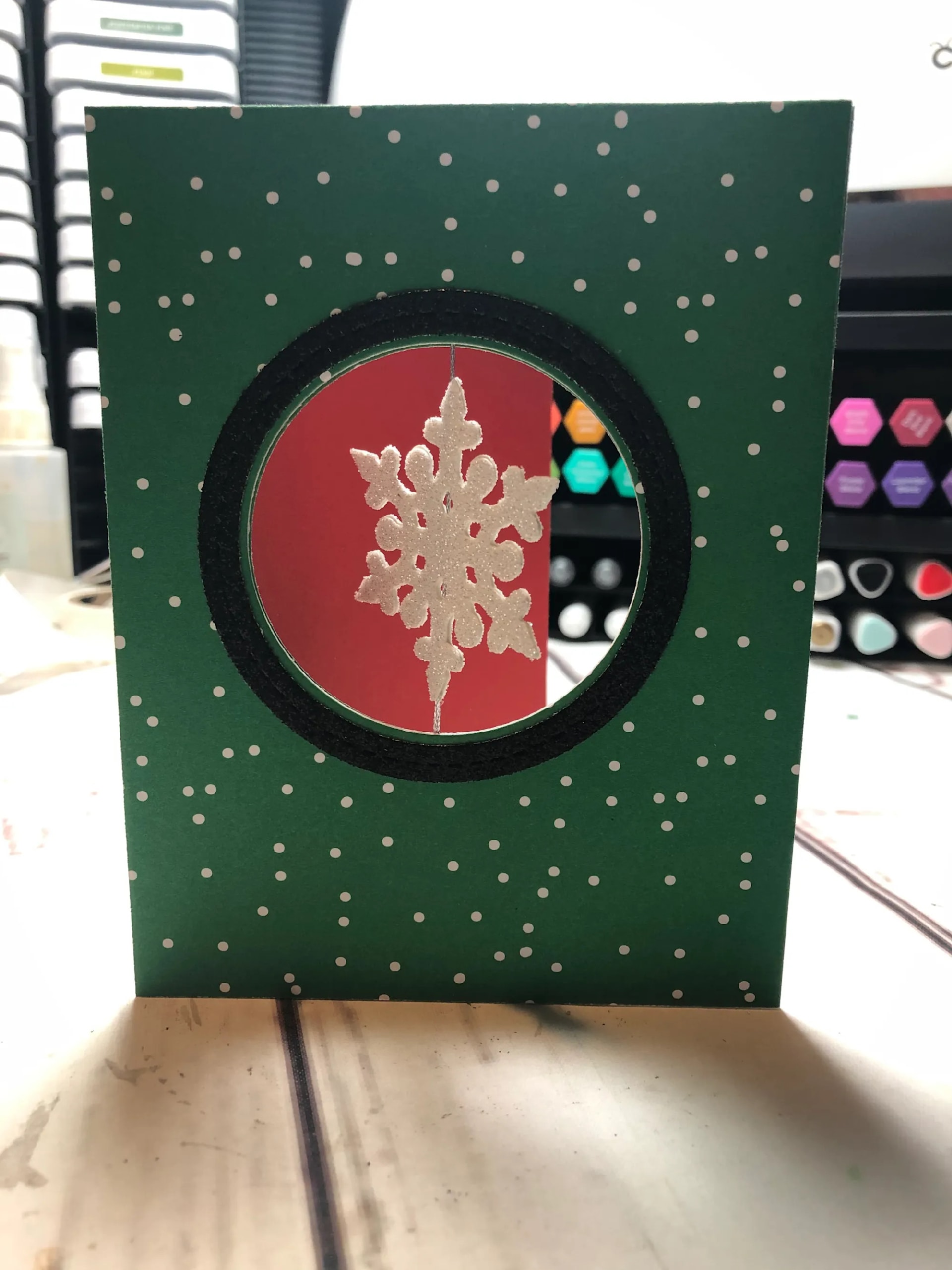 Snowflake Christmas spinner card