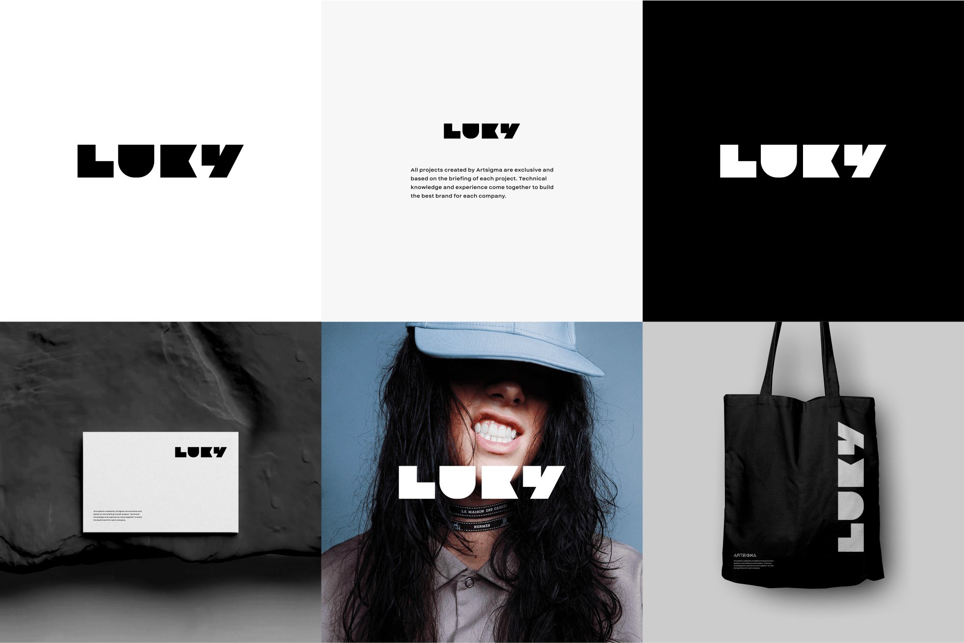 Abbildung des Logodesigns für Luky, das den Trend der ausgefüllten Silhouette zeigt.