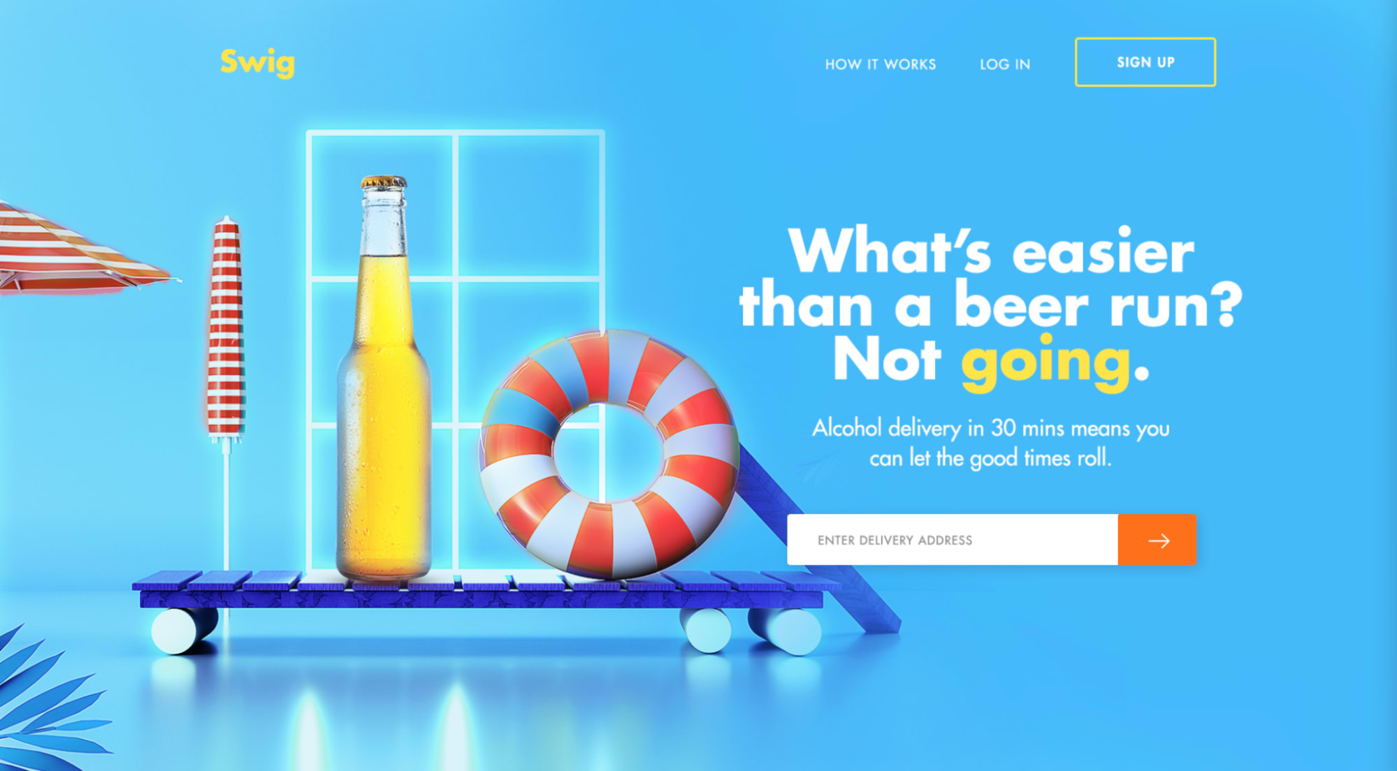 Colorful website design with a bold-colored CTA