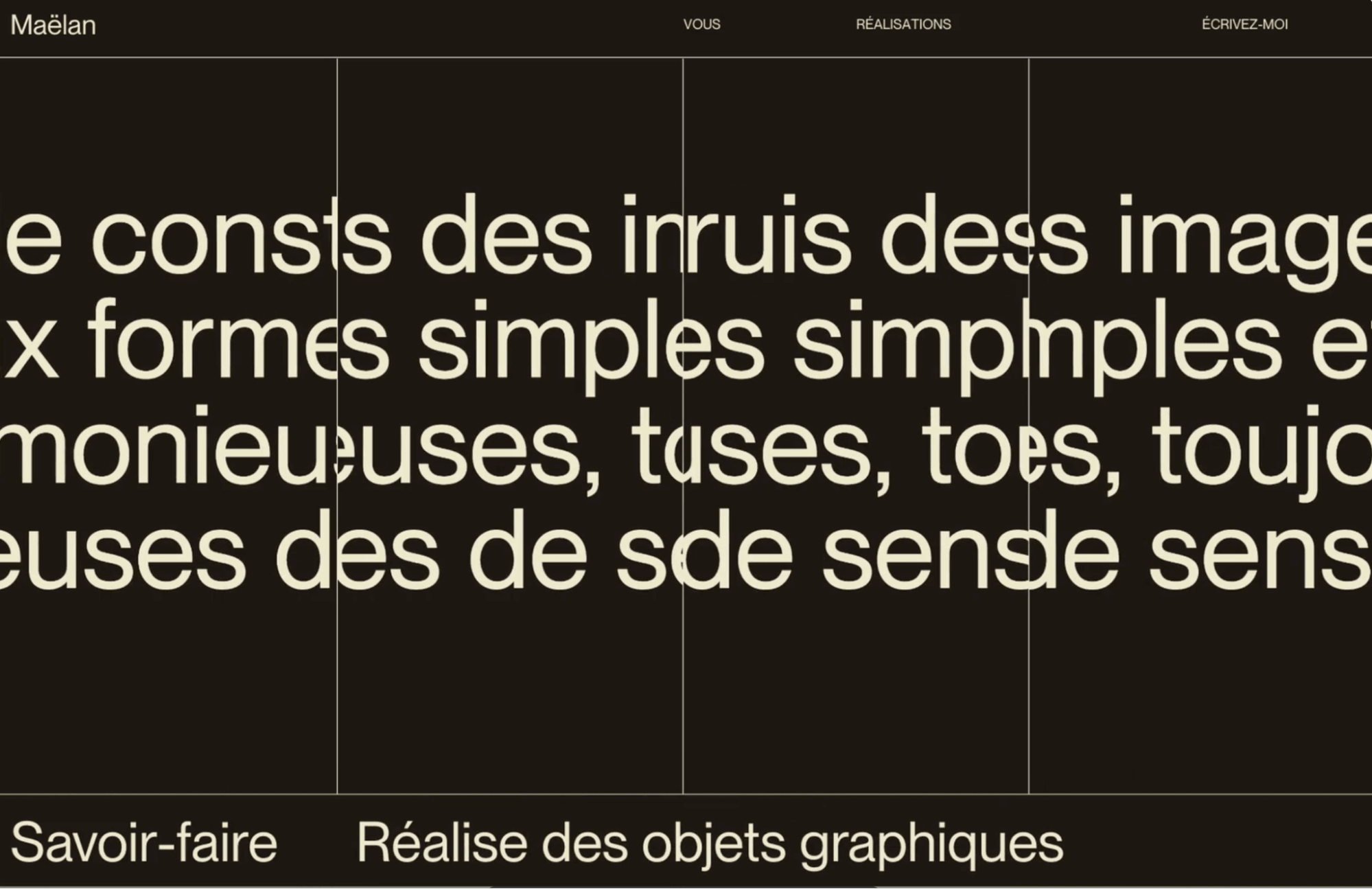 Website design that uses bold typography