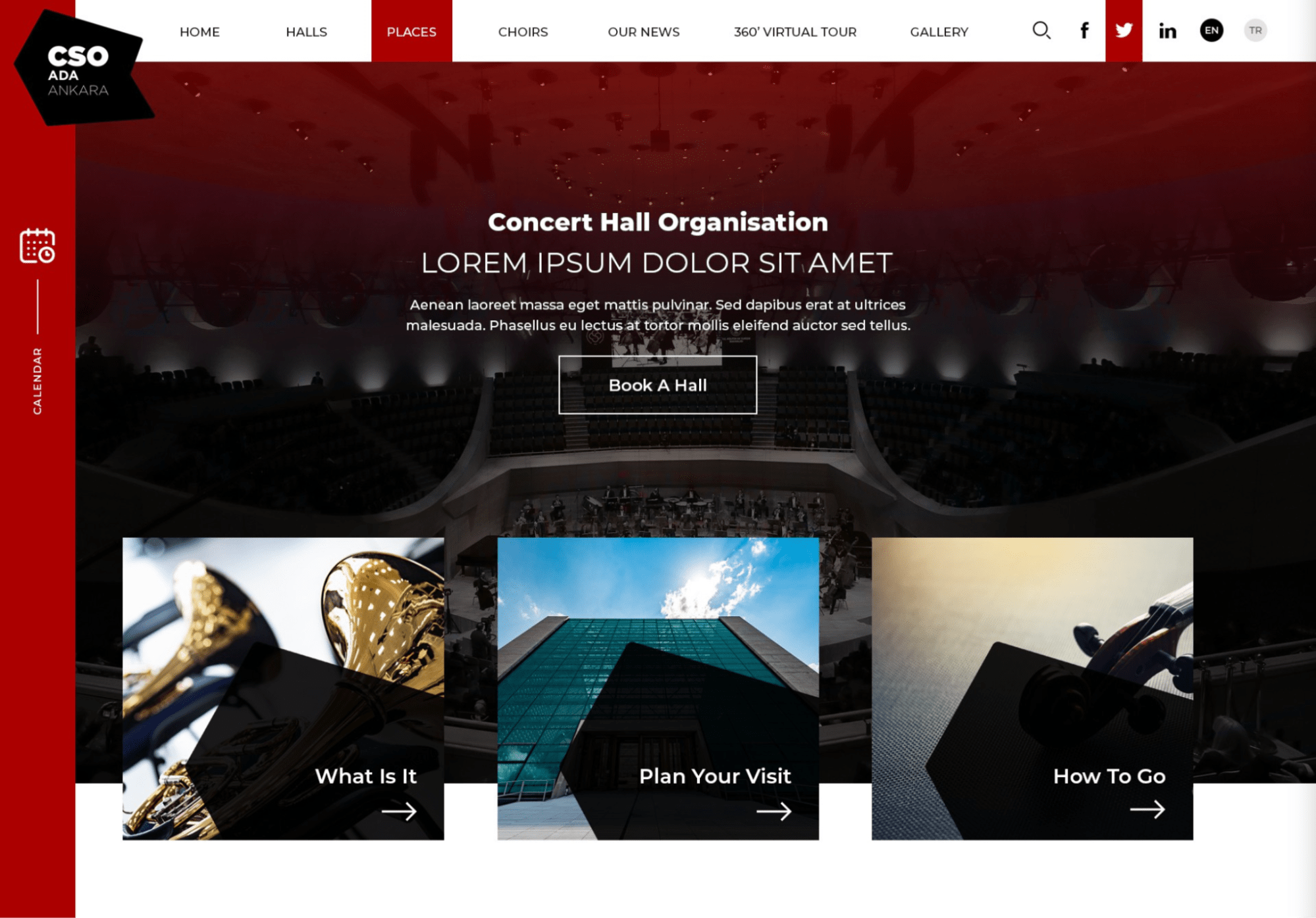 Website homepage with placeholders