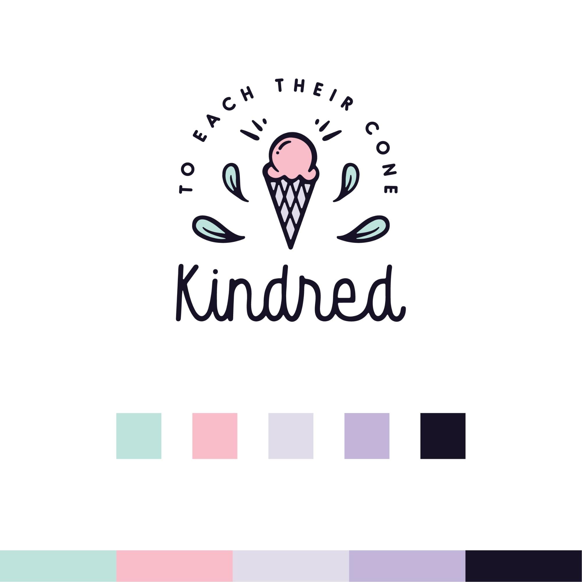 Kindred logo with final color palette