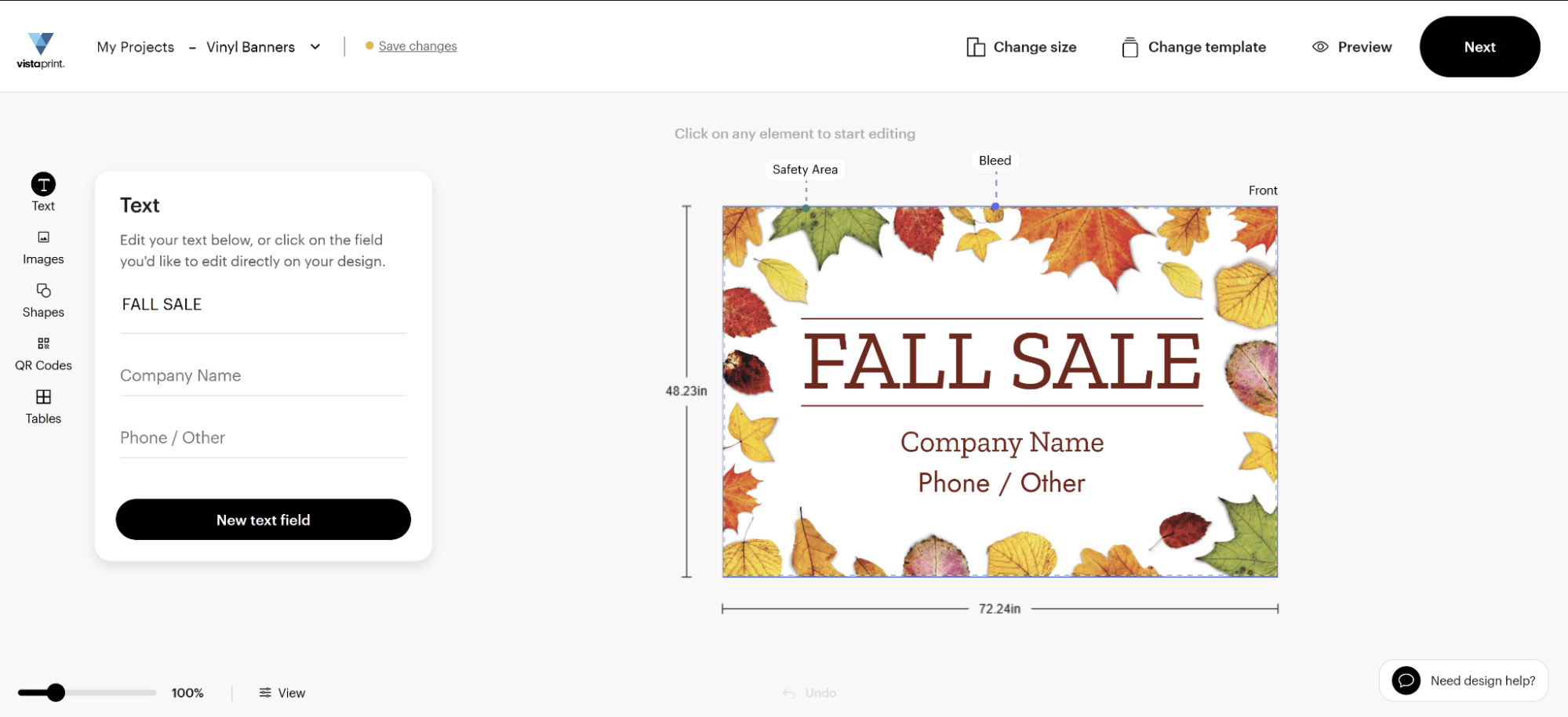 Page web du studio de cr&eacute;ation de VistaPrint.