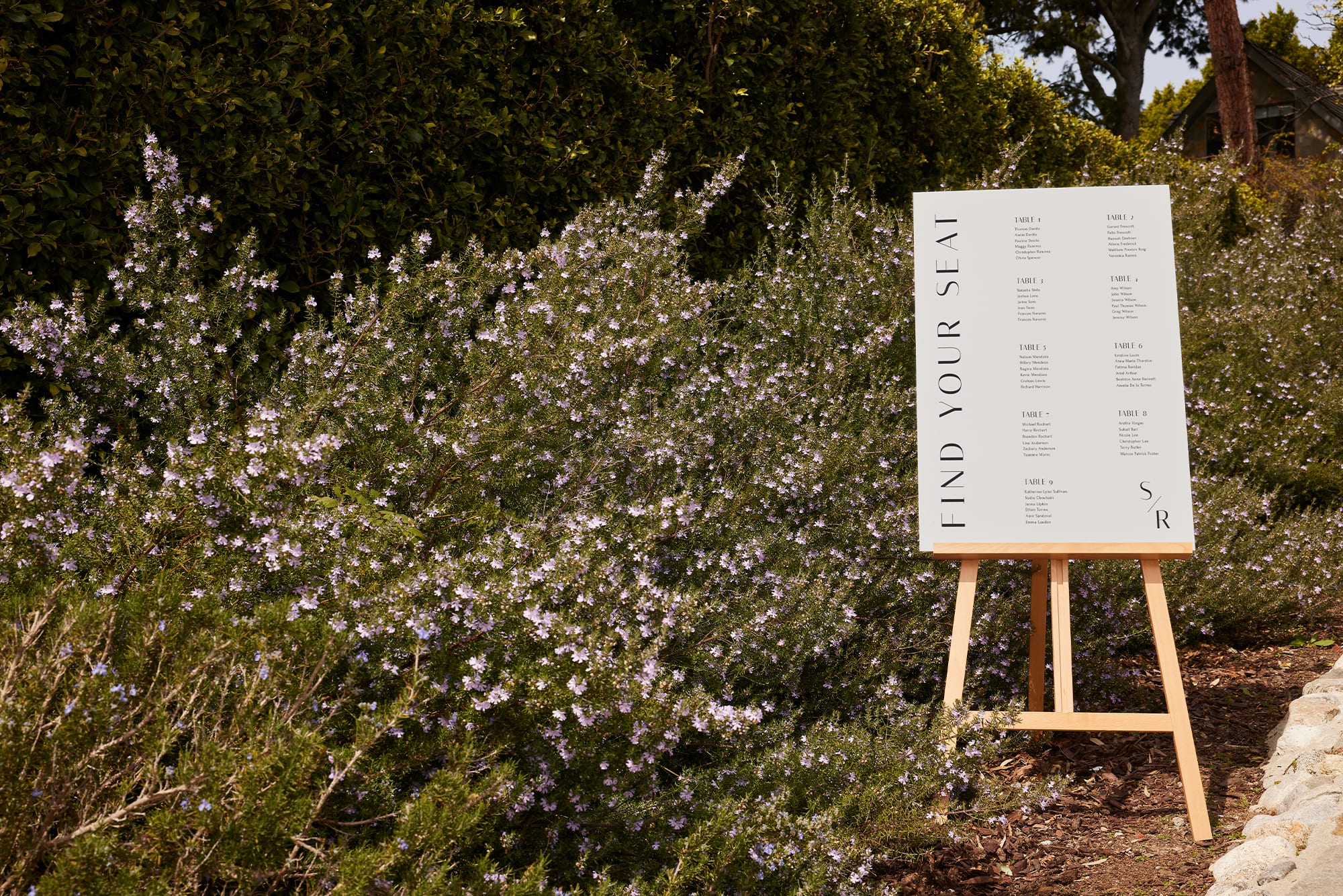 A poster at a wedding