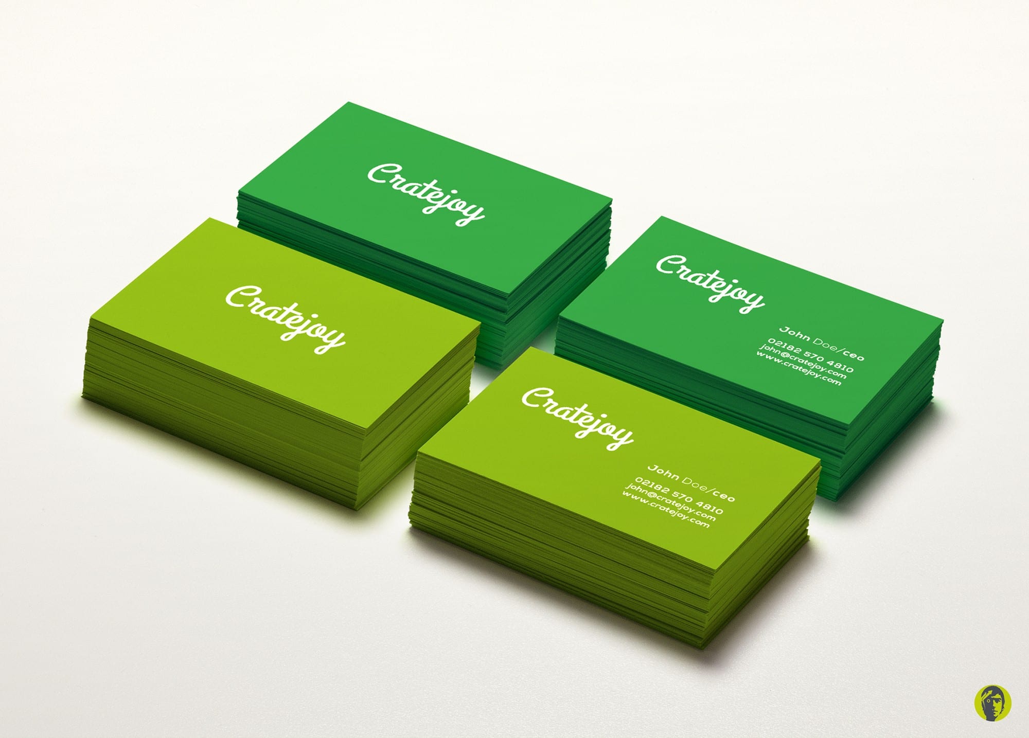 Green business card.