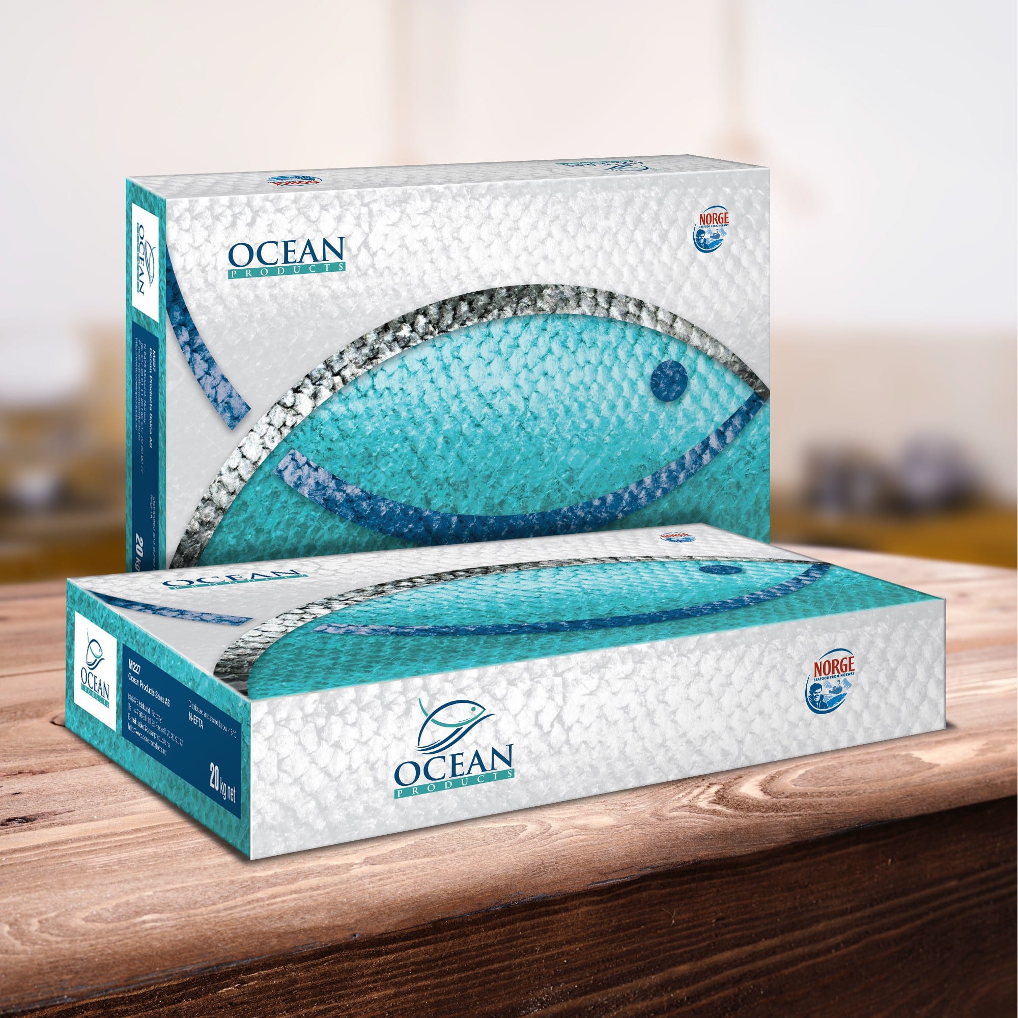 Fish tin in box packaging