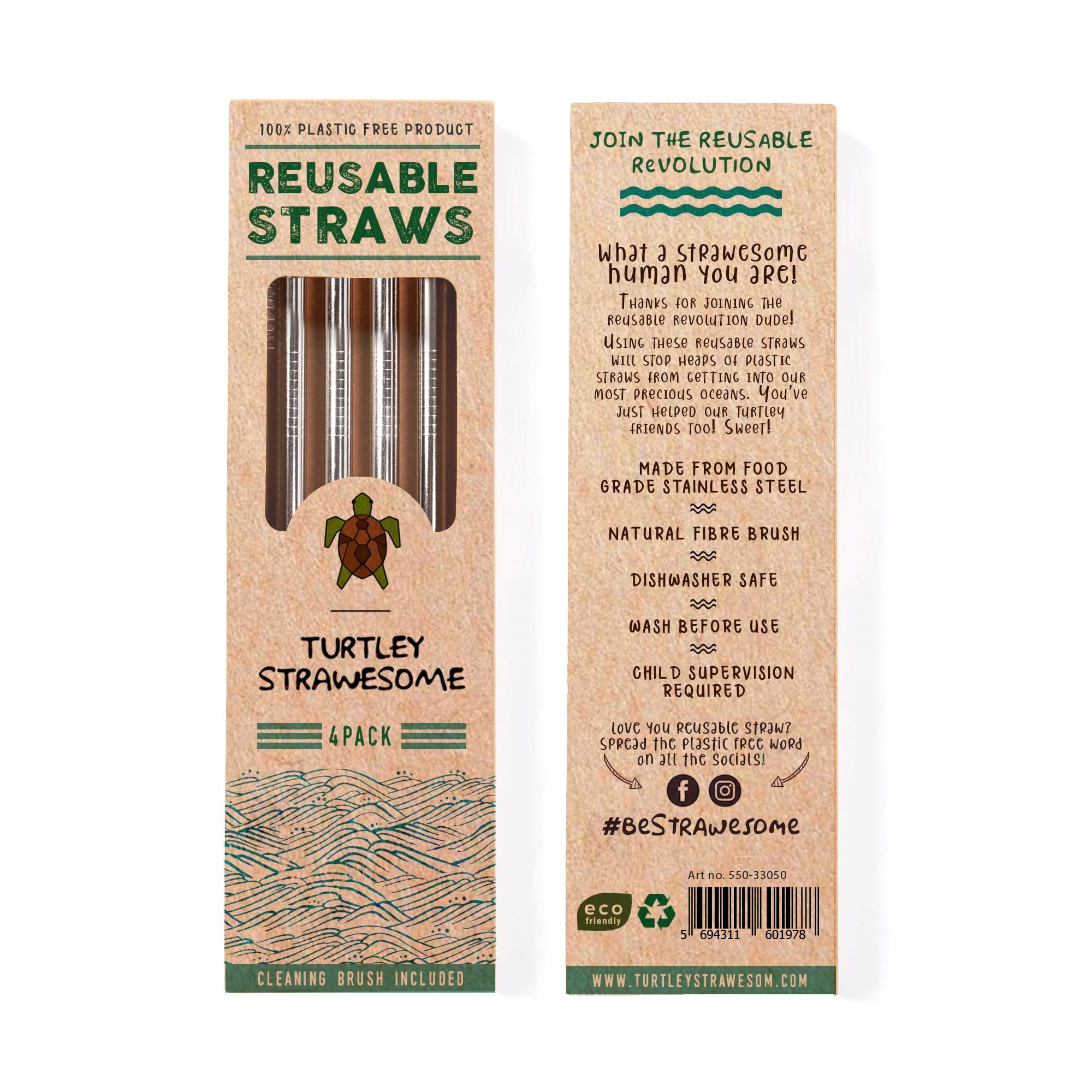 Reusable straws package