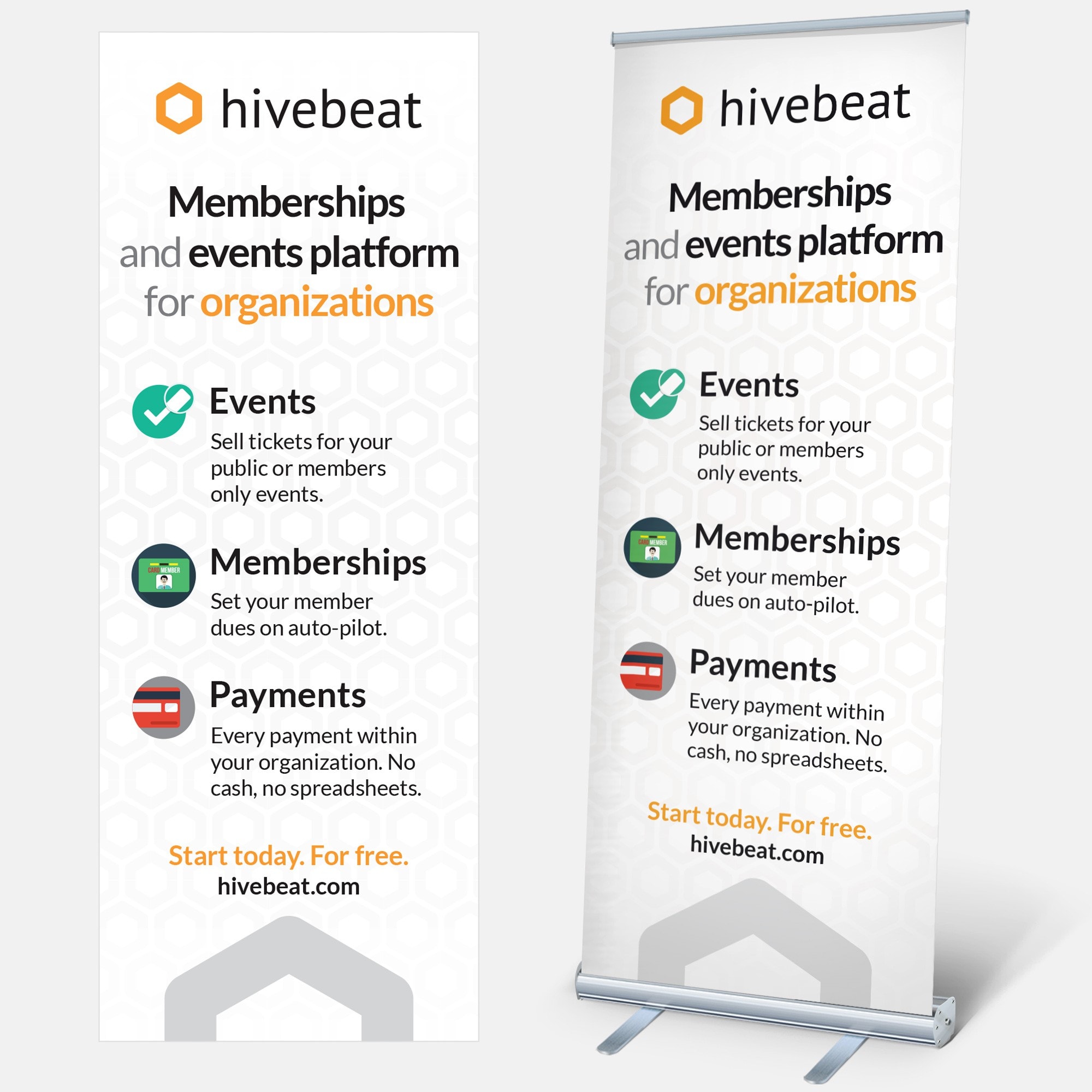Hivebeat retractable banner design