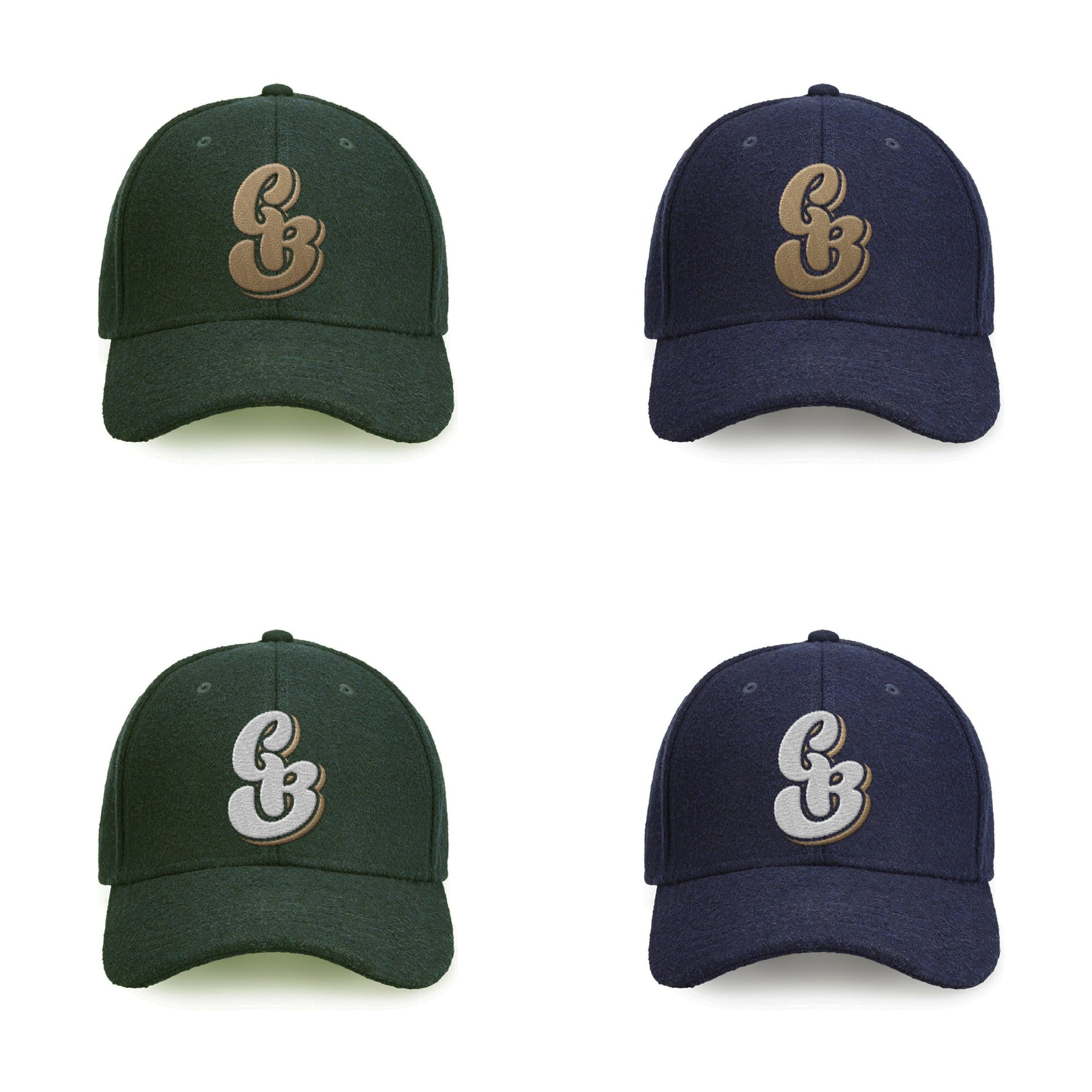 Custom snapback cap in four colorways