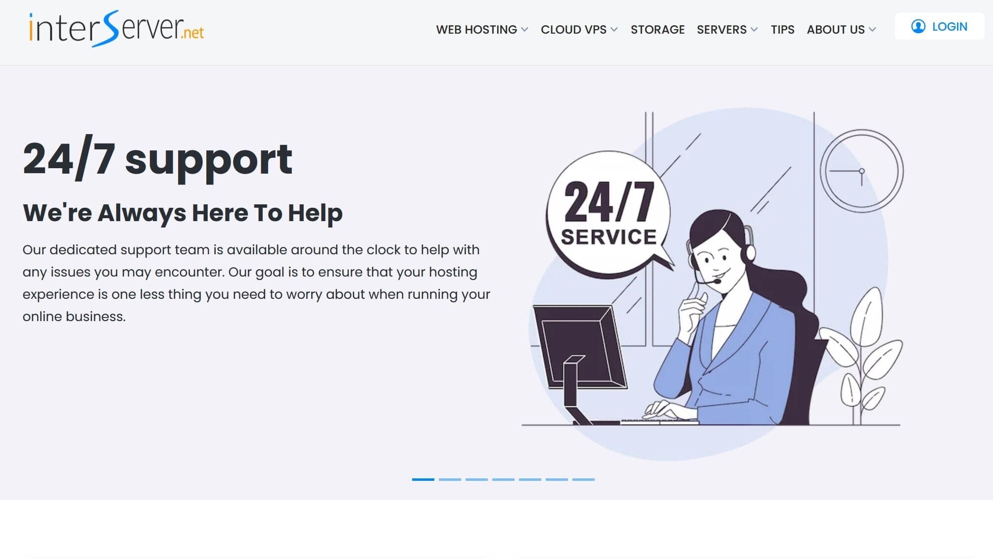 InterServer web hosting home page