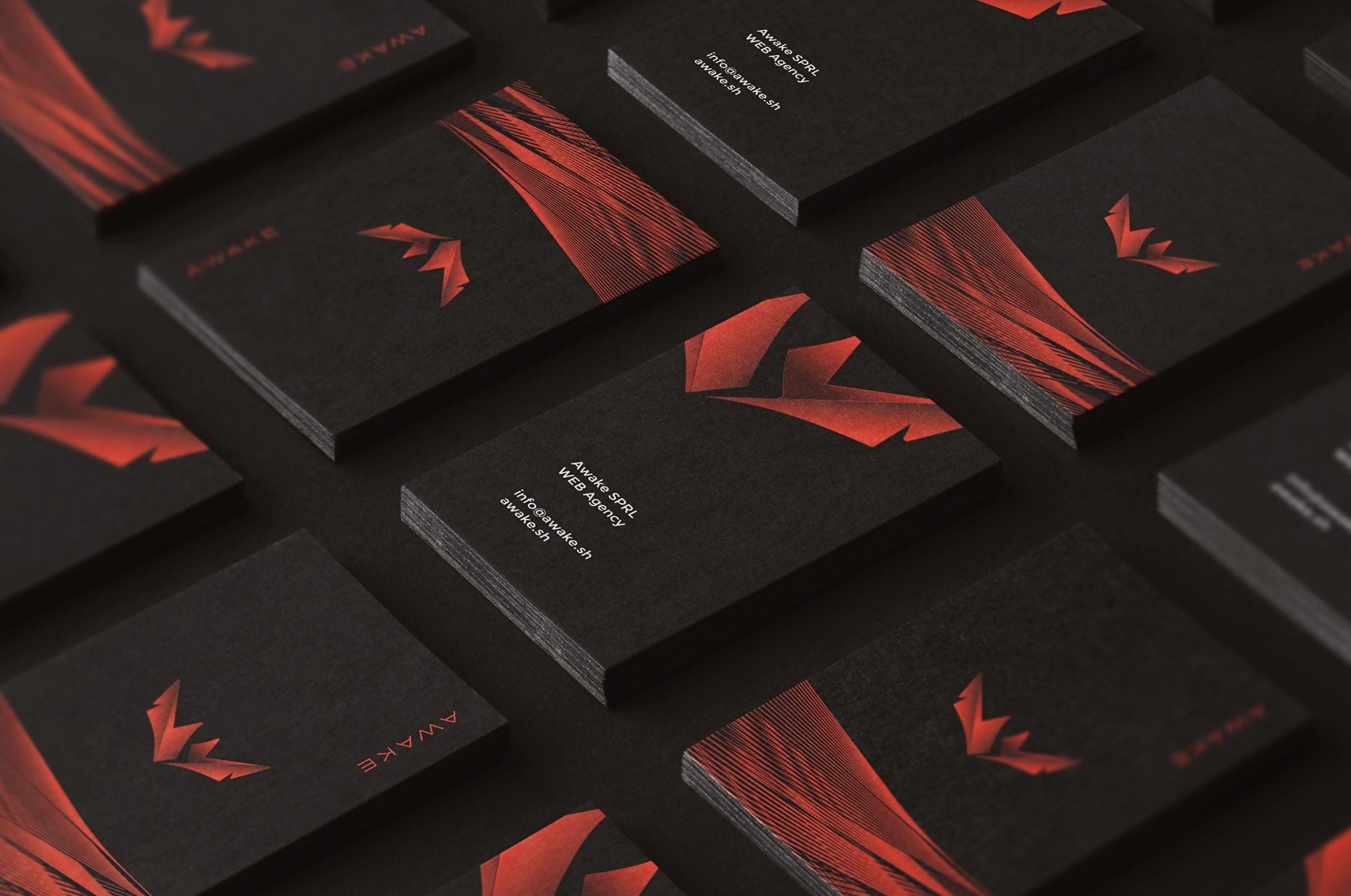 Black and red modern business card.