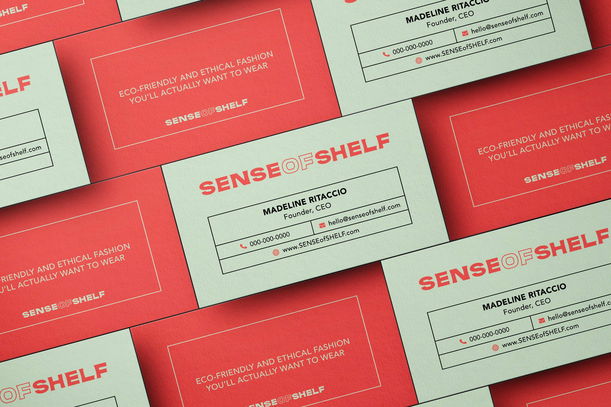 Olive and red business card