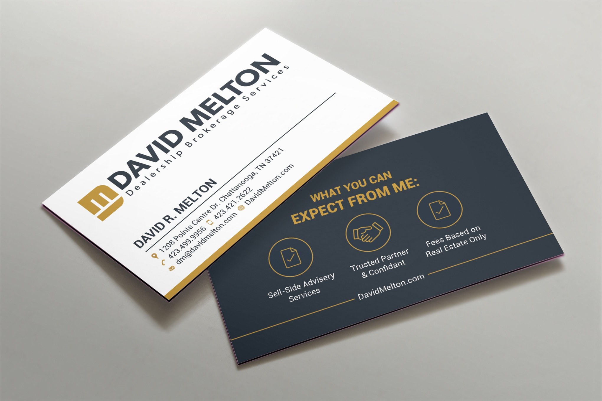 Business card design that lists services