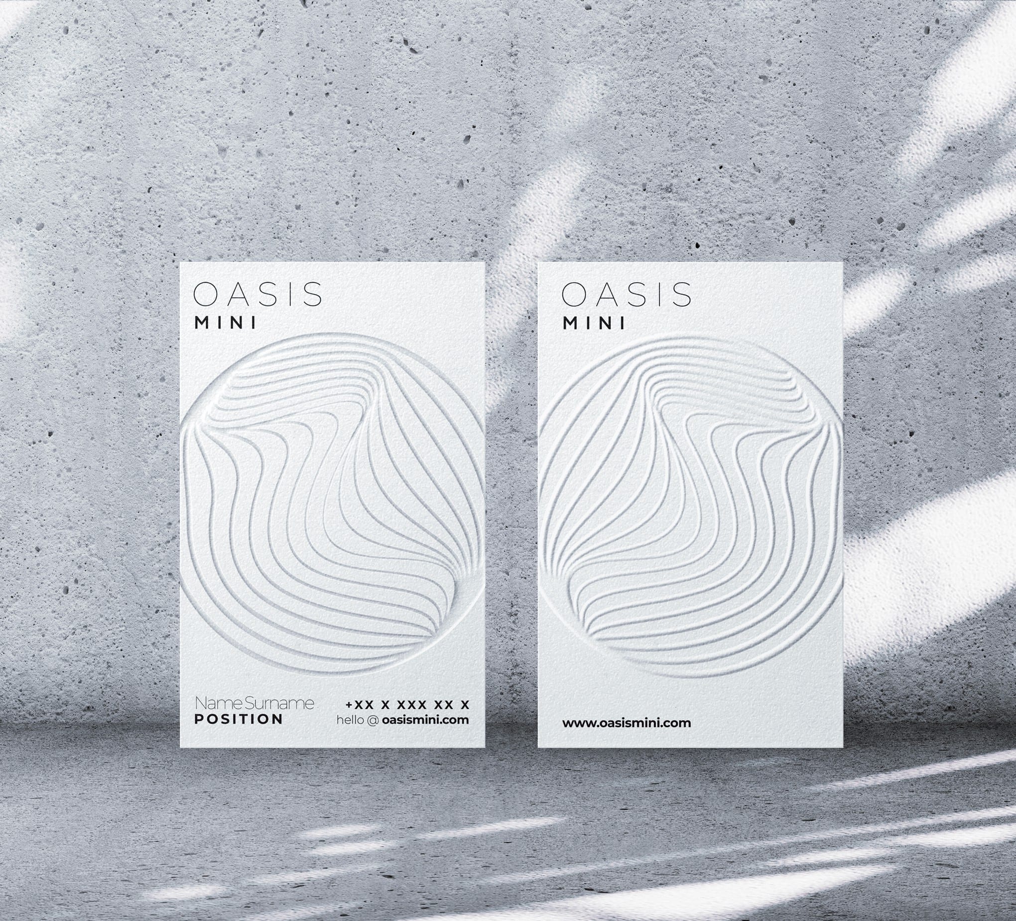 Business card design with a raised graphic