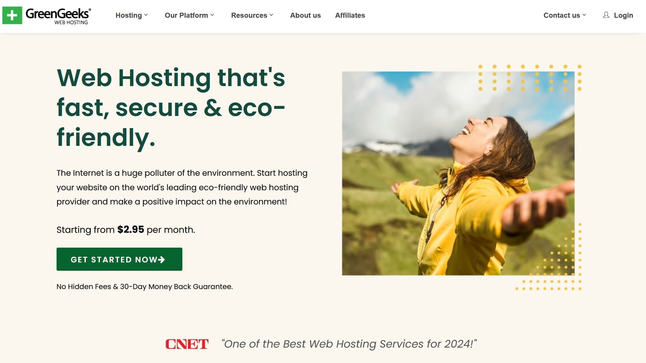 GreenGeeks web hosting home page