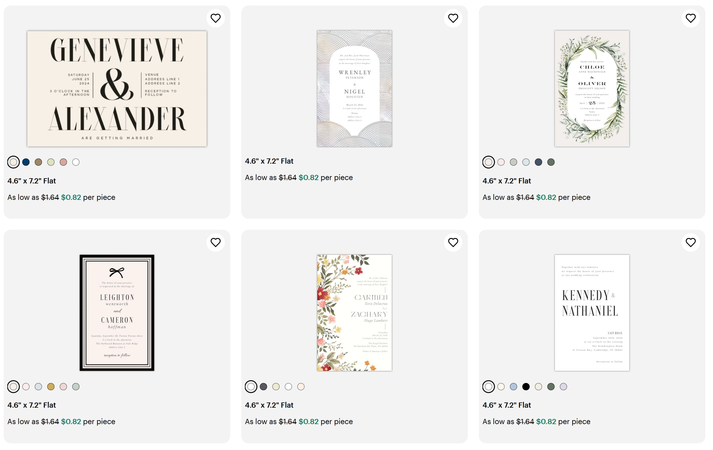 Customizable wedding invitation design templates by VistaPrint