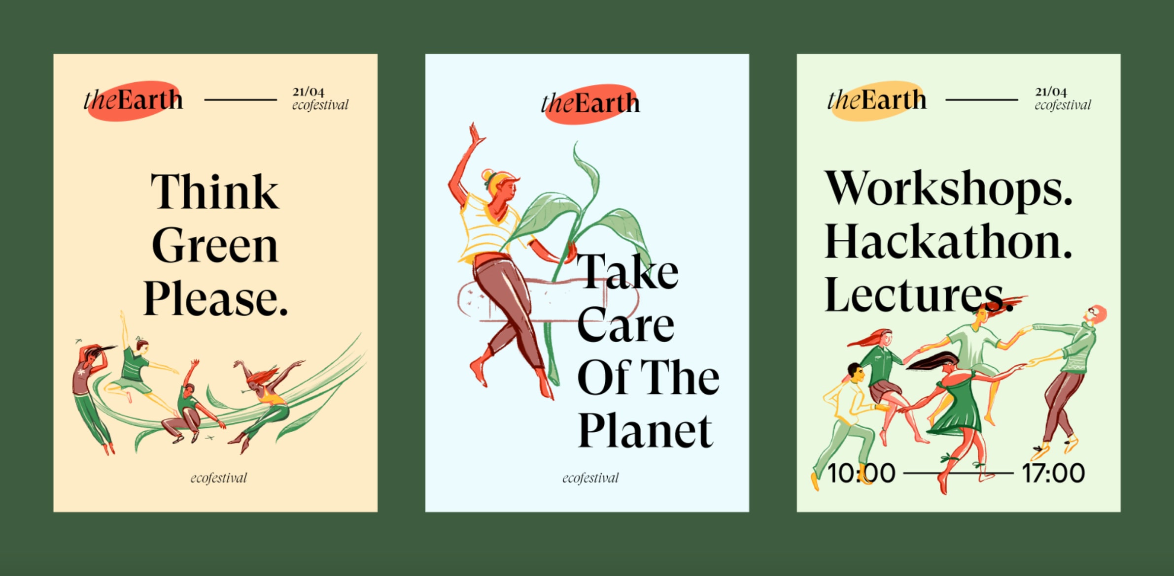 Une série d'affiches pour un festival écologique