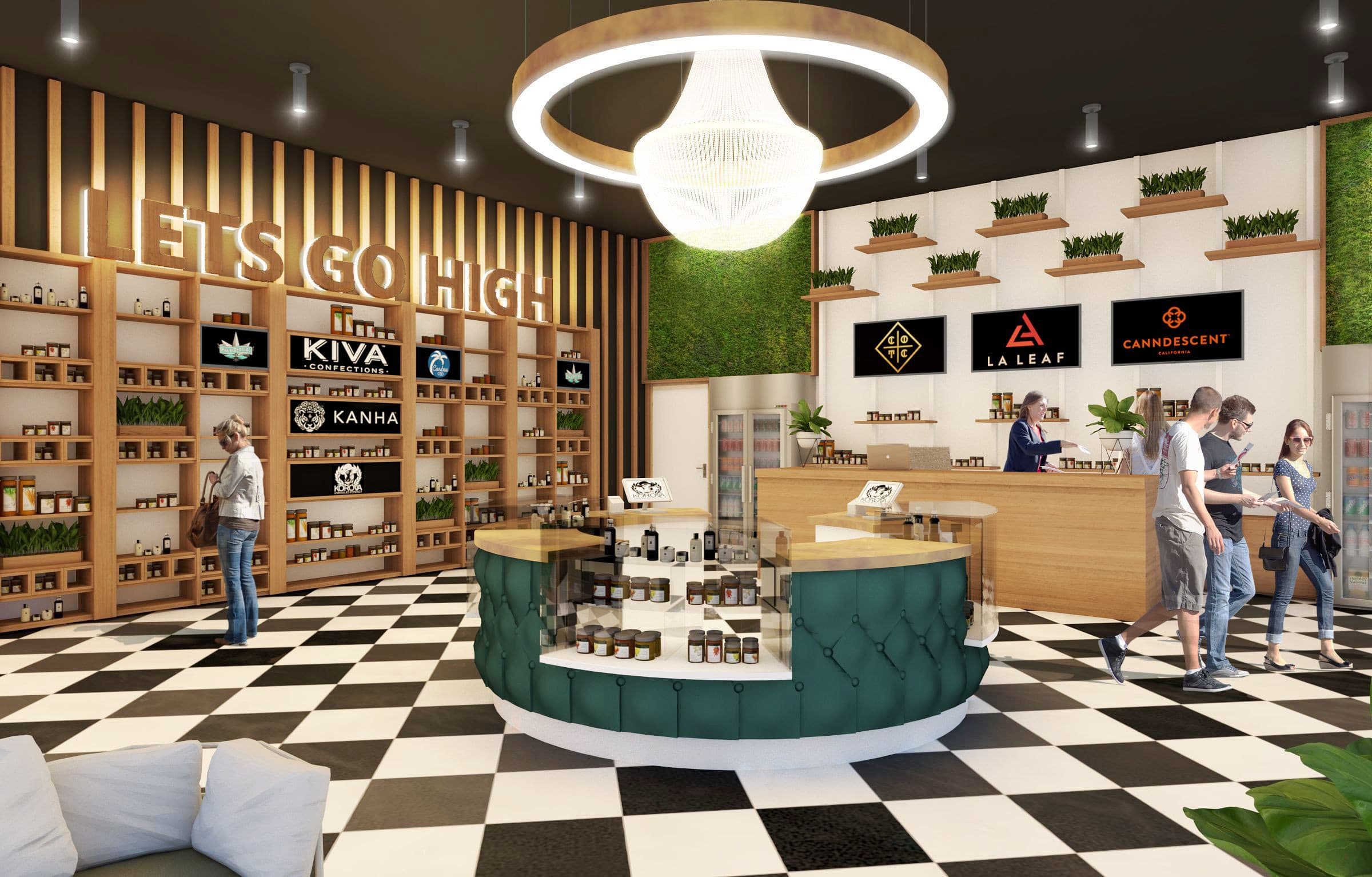 3D interior of a tea shop