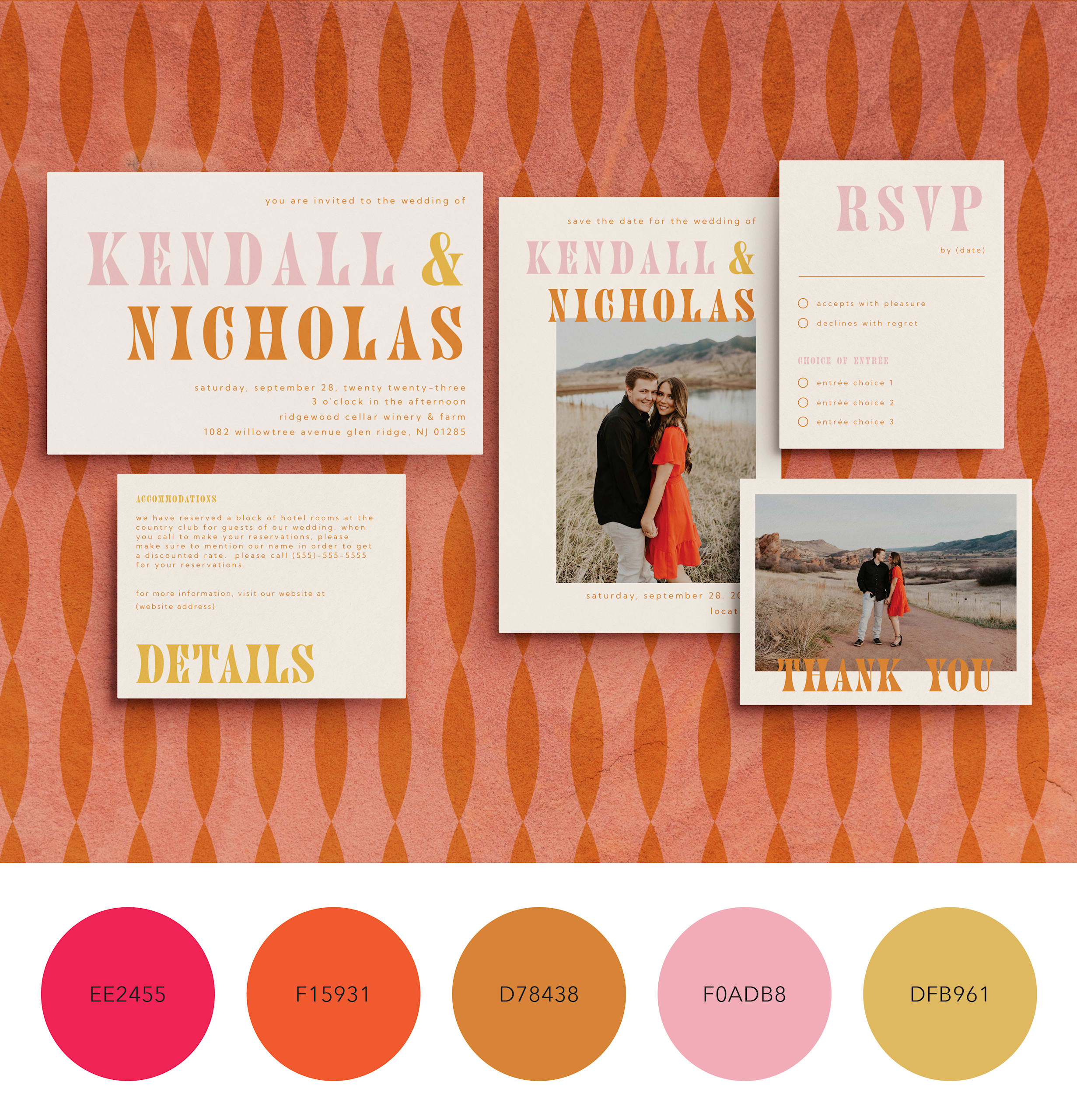 A color palette for a pretty and playful wedding