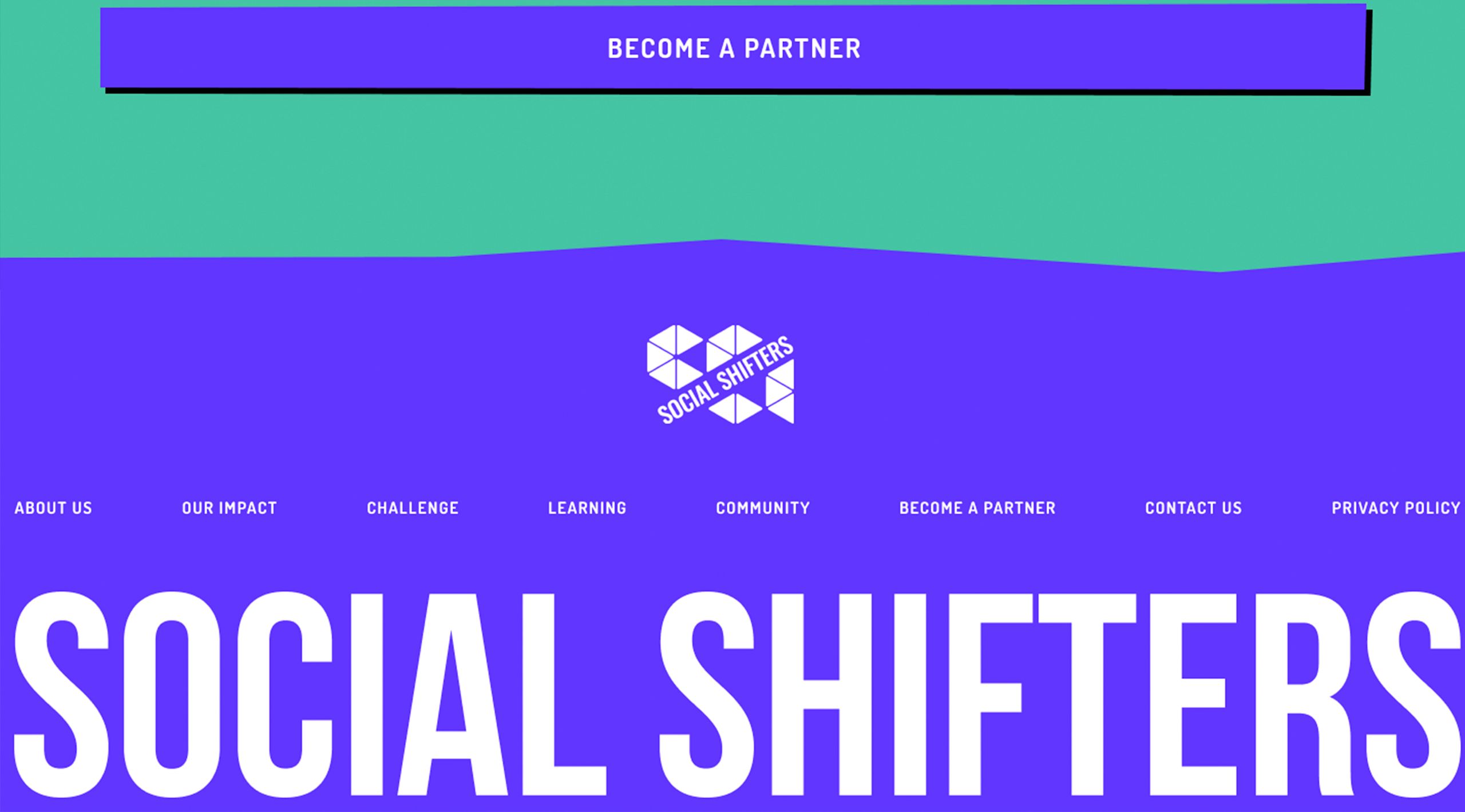 Website design with a featured footer for an activist community