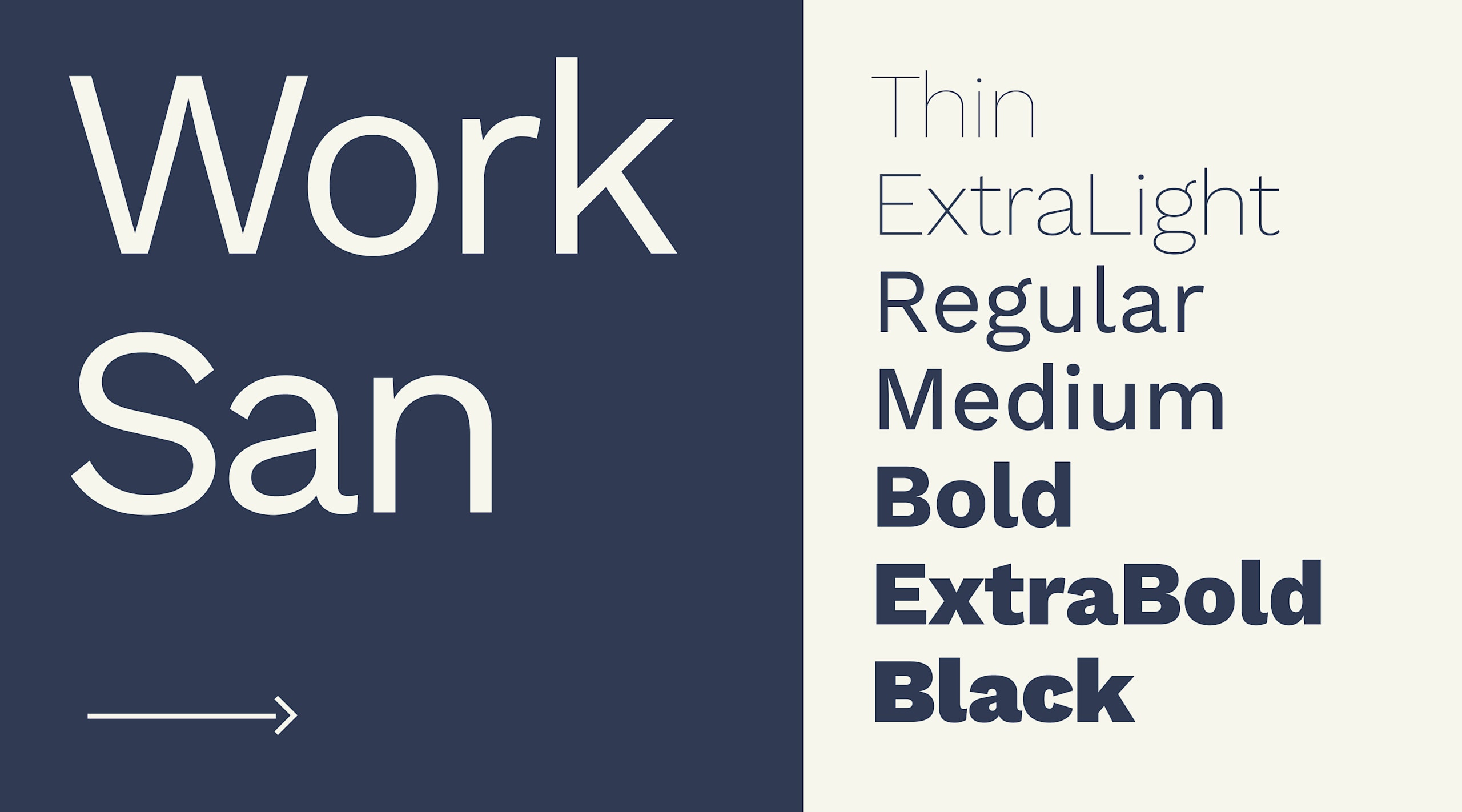 Work Sans free poster fonts with geometric style.