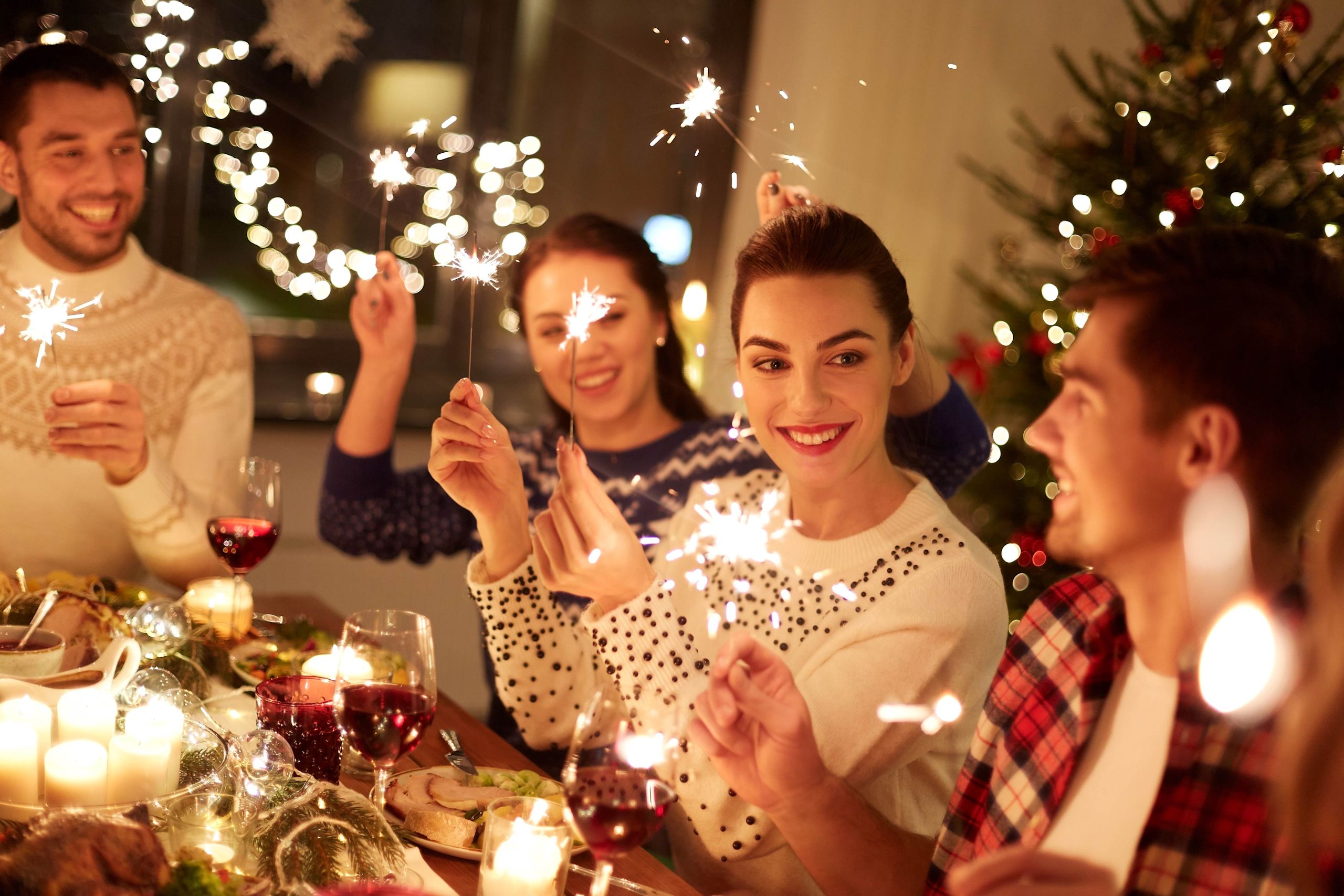 Celebrating New Year at the dinner table