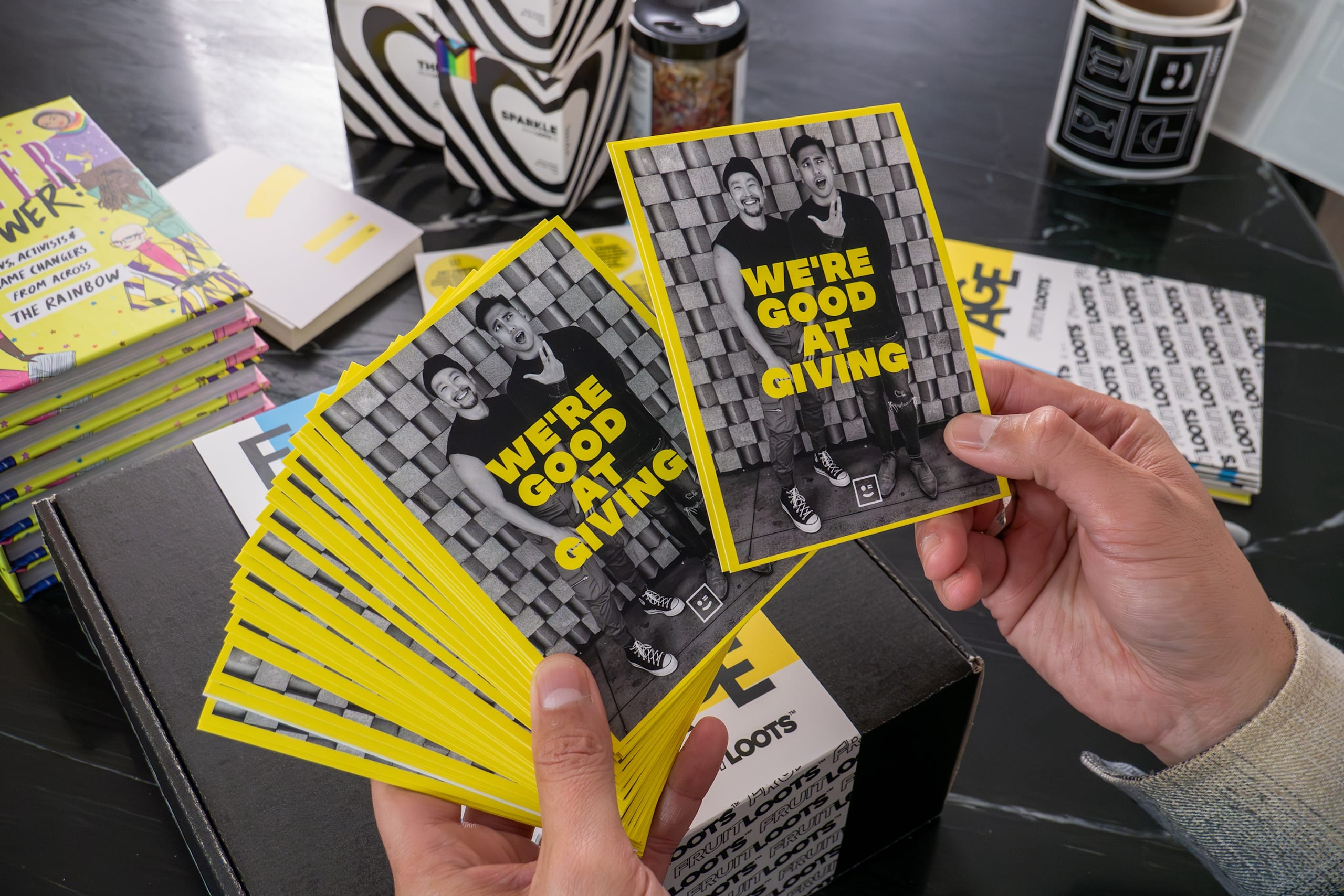 FRUITLOOTS postcards printed with VistaPrint