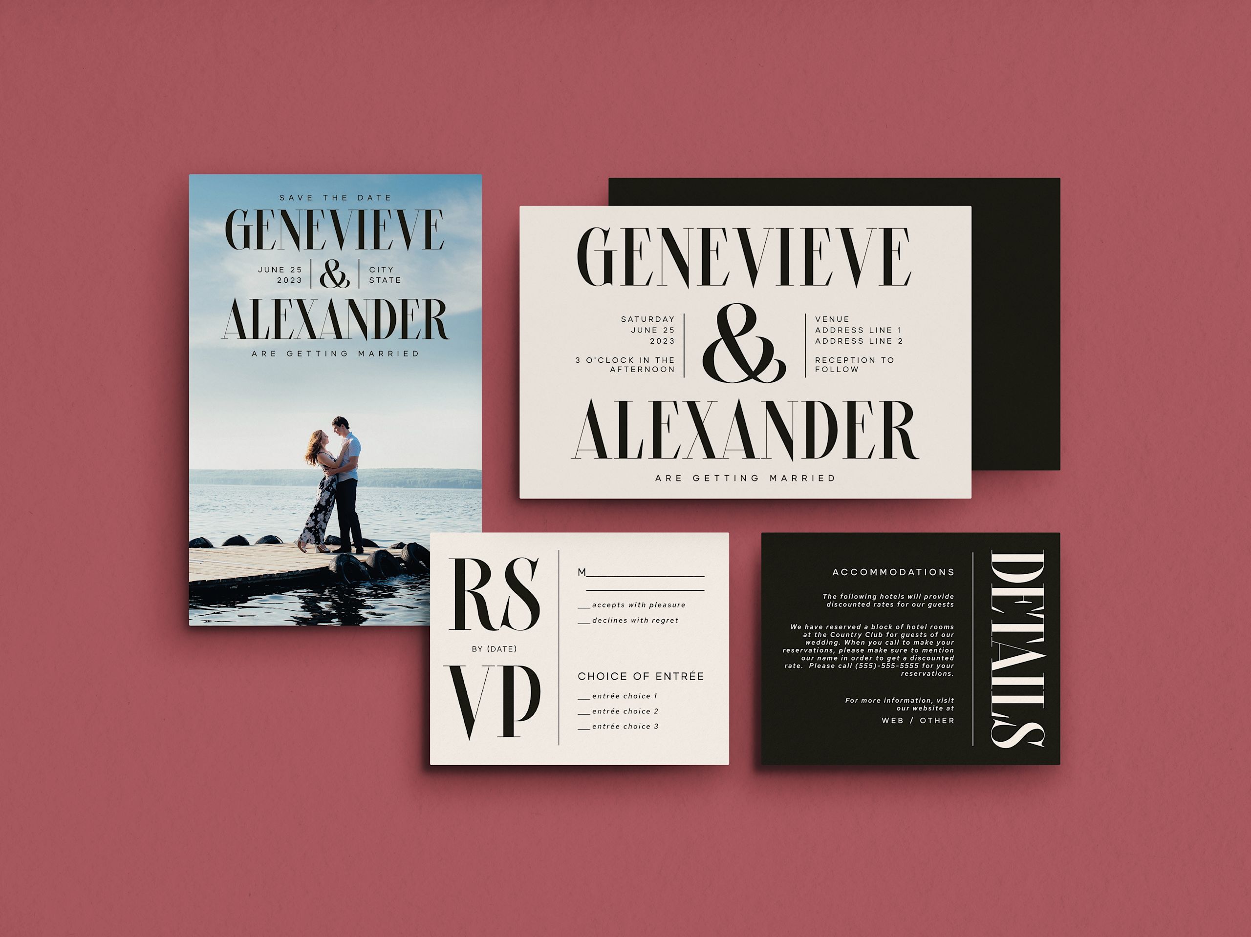 A wedding invitation design template