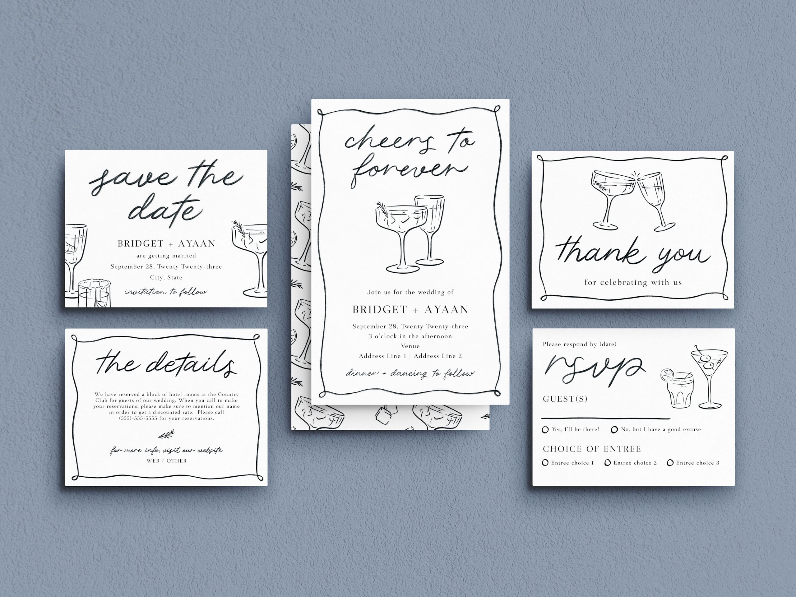 Vintage vibes wedding stationary
