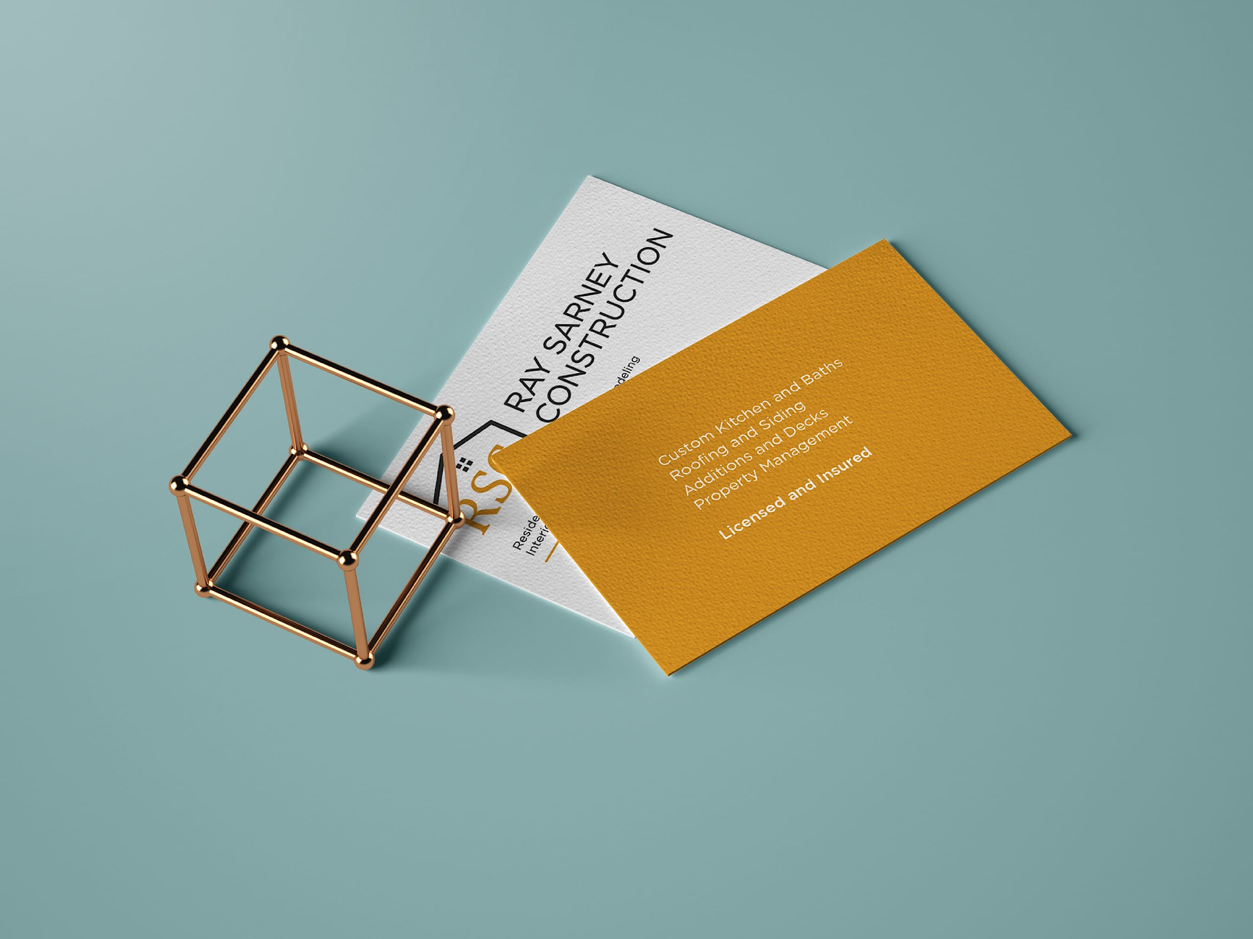 Real estate business card with bold yellow color palette