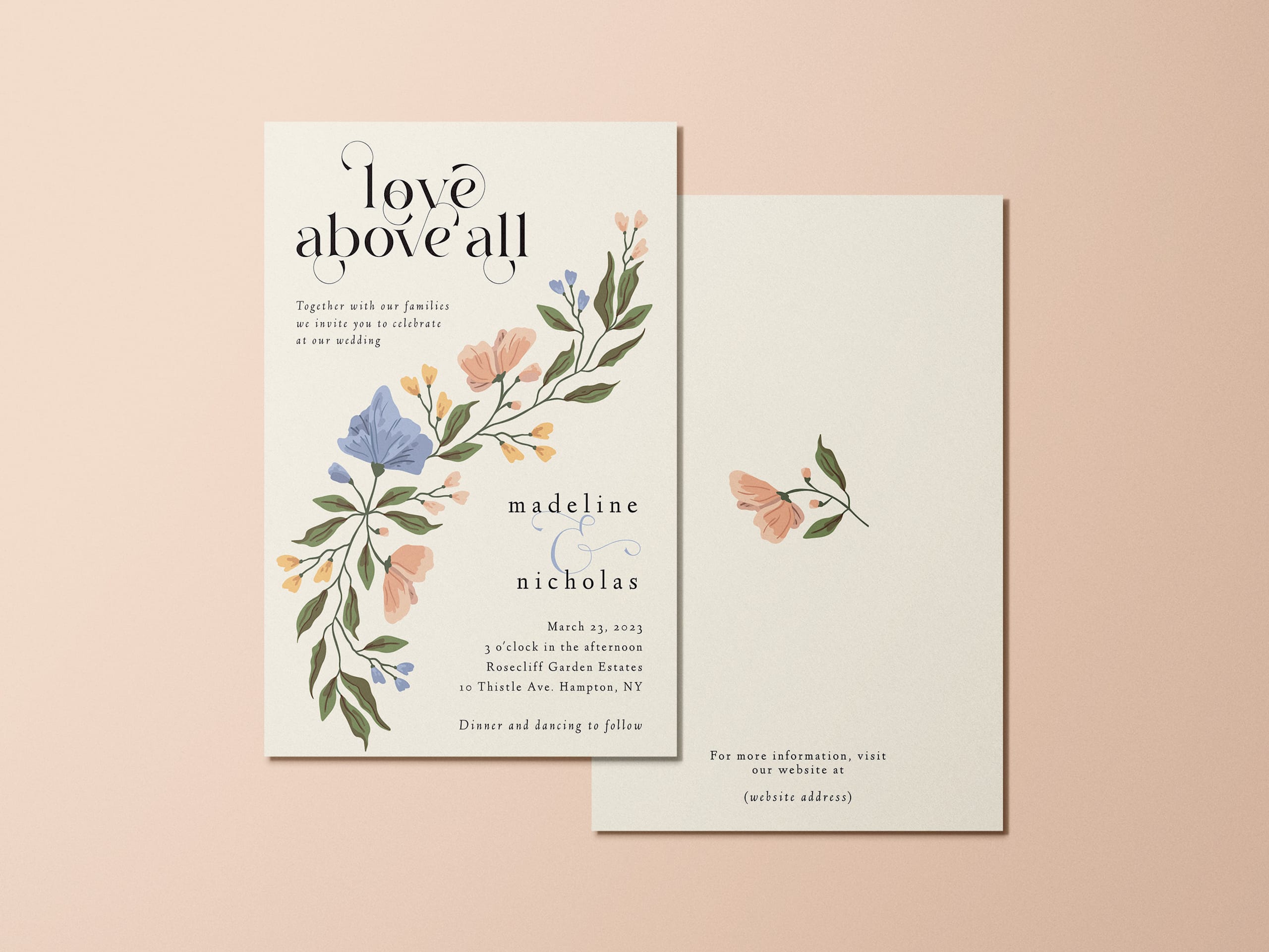 Floral wedding invitation
