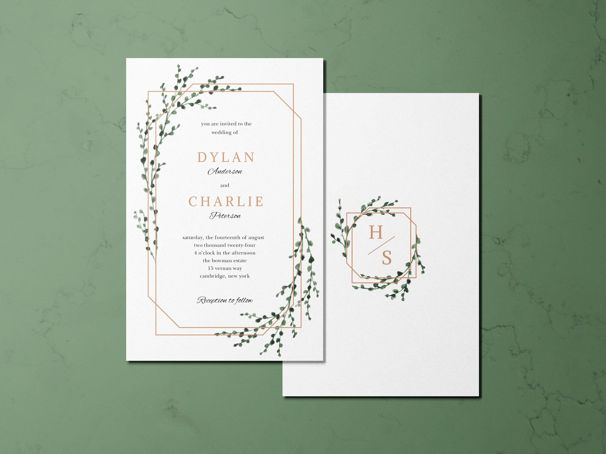 Rustic wedding invitation design