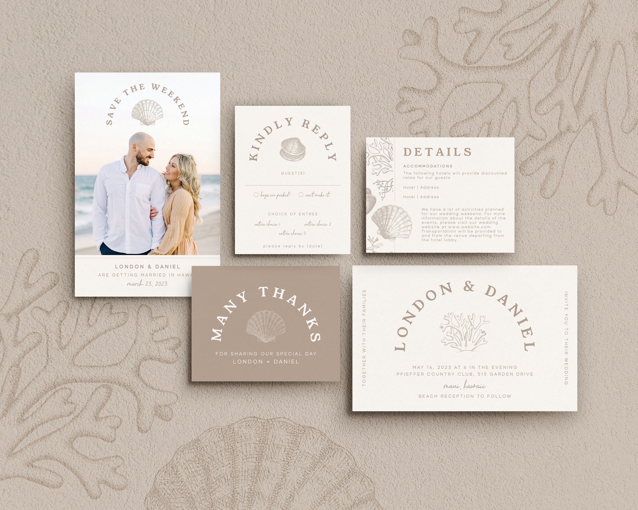 wedding thank you cards, invitations and save the dates