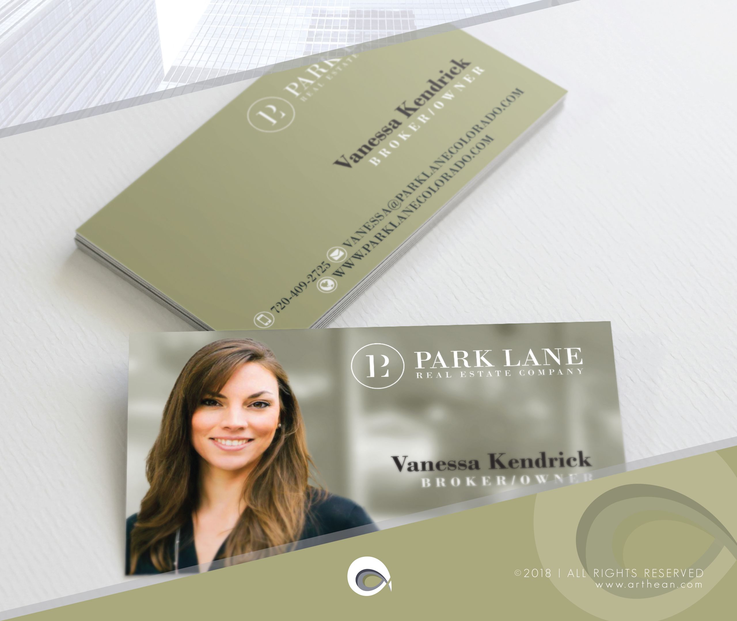 Real estate business card with photograph headshot