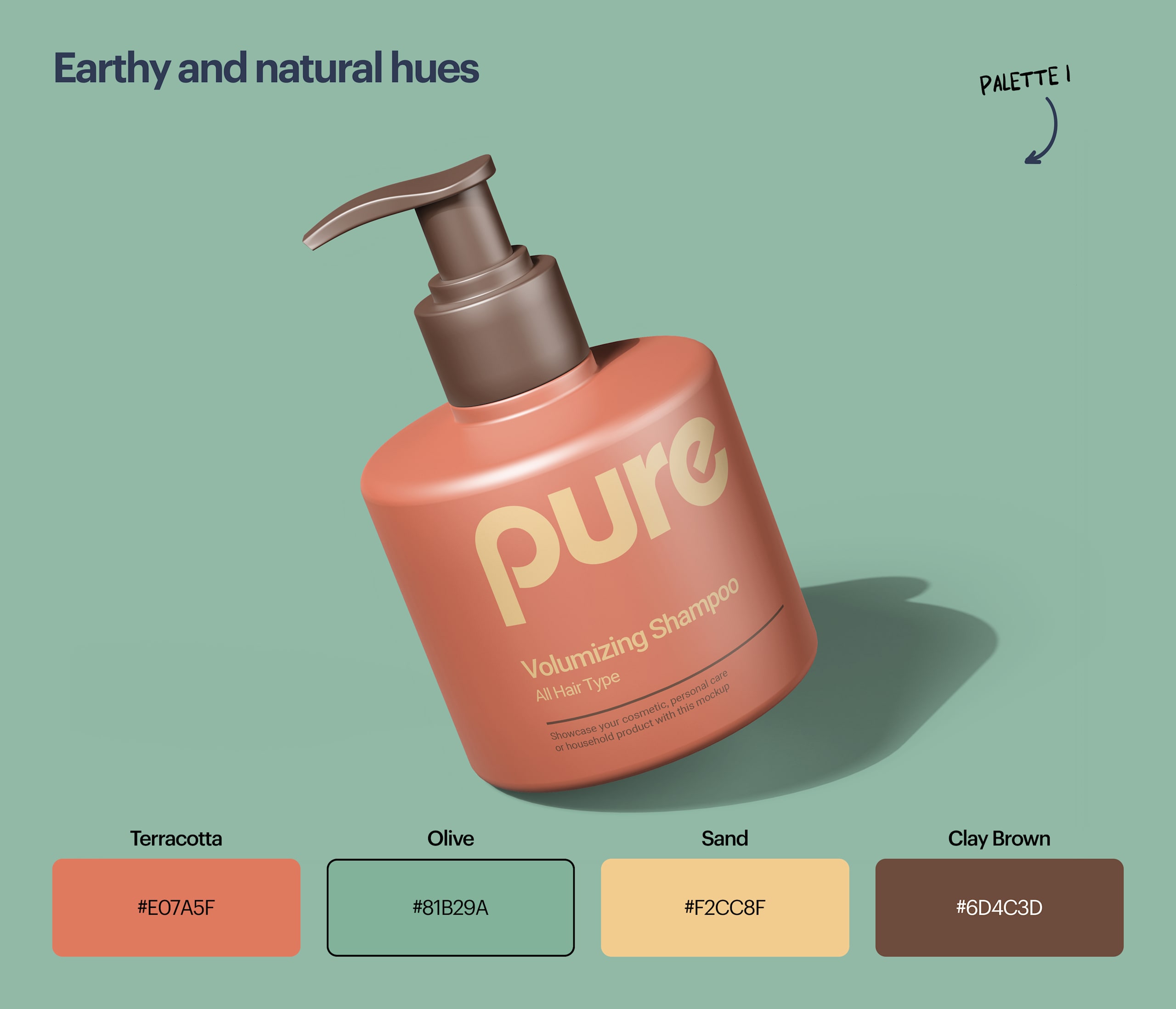 Logo d&rsquo;une marque de shampooing utilisant des tons naturels