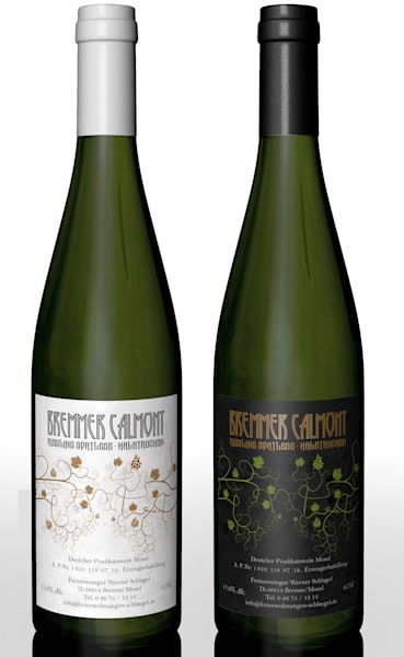 Zeitgenössisches Nouveau-Weinetiketten-Design