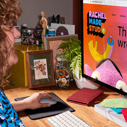 A creative small business website on a laptop.