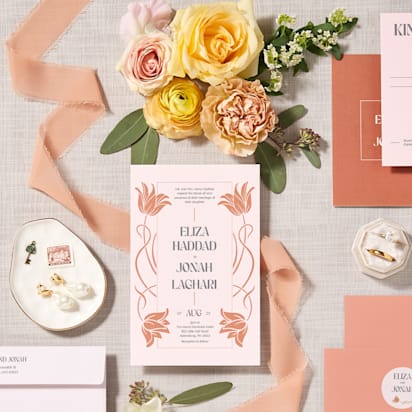 A variety of custom wedding stationery
