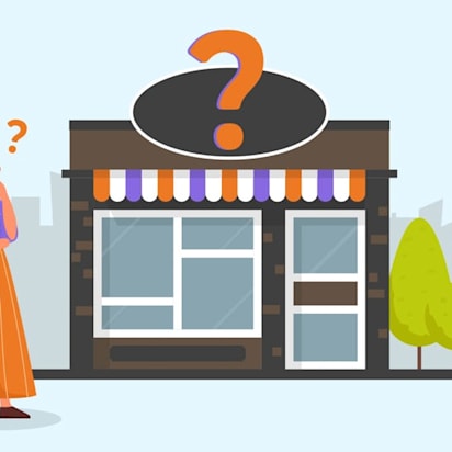 An illustration of a person thinking of a business name