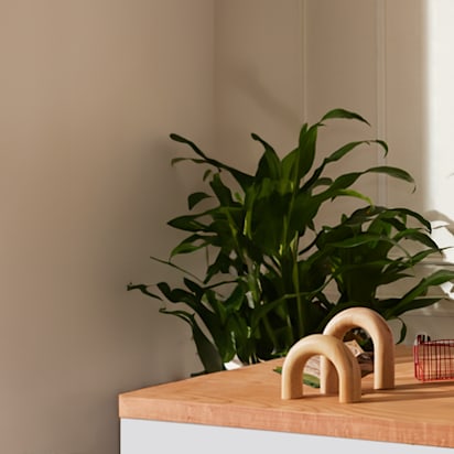 small business owner proudly displays custom print marketing materials