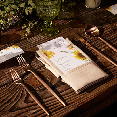 Rustic design wedding menu