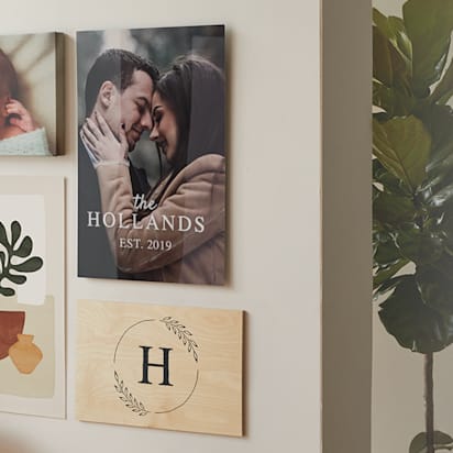 Canvas prints in a room