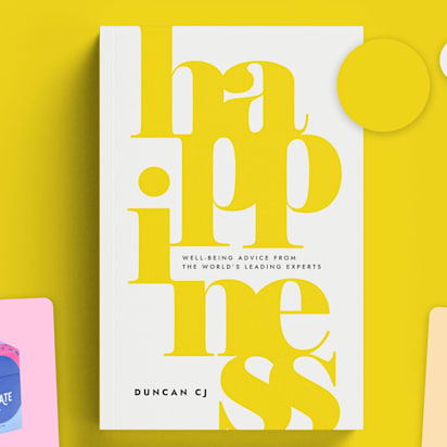 collage of book cover and stationary in bright canary yellow color