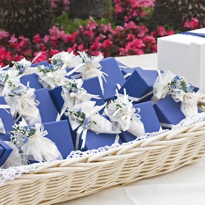 Wedding favors sitting on a table