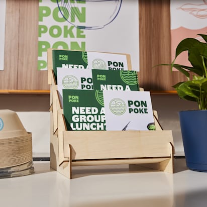 Printed custom marketing materials for a restaurant