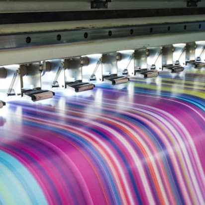 High-quality printing in progress, producing vivid colors on a large format.