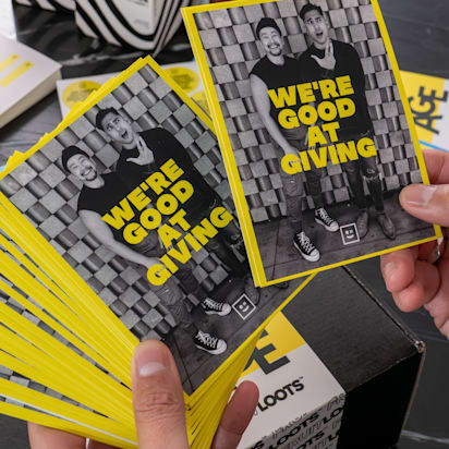 Printed custom flyers fanned out